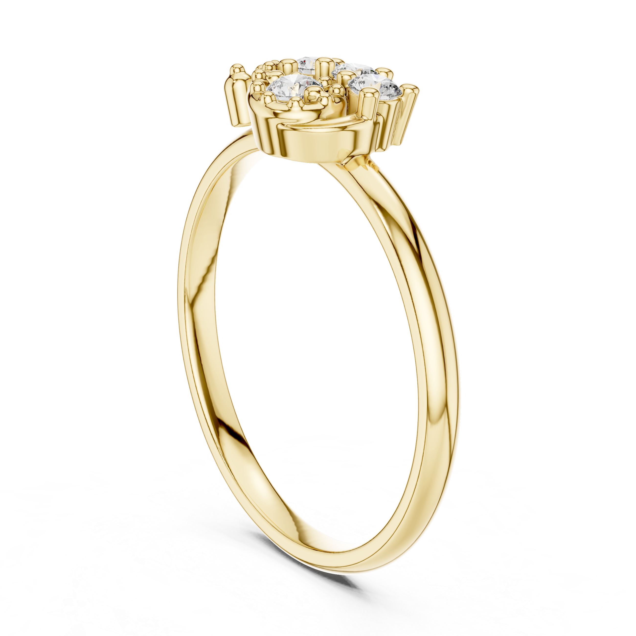Floral Diamond Swirl Ring