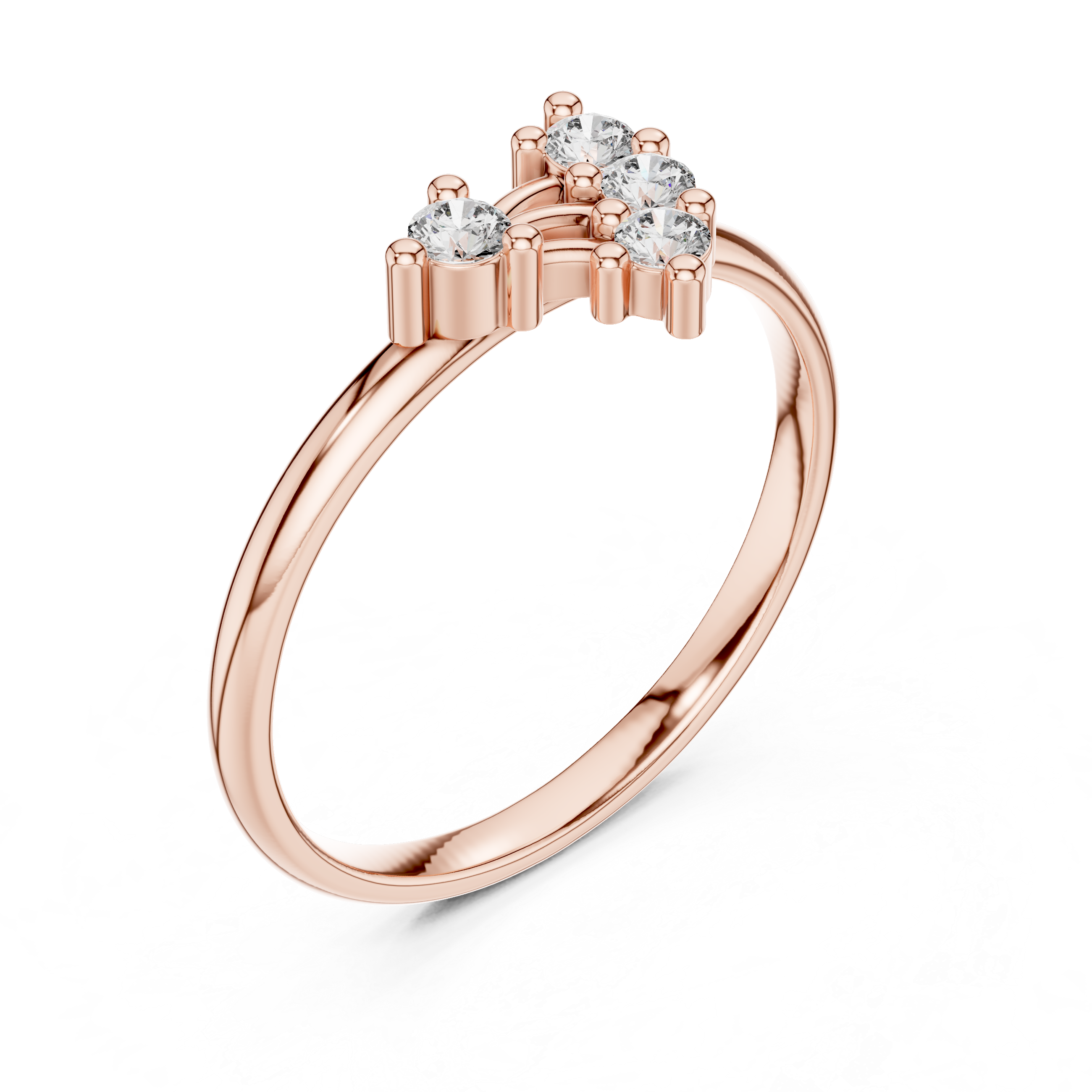 Asymmetrical Diamond Cluster Ring