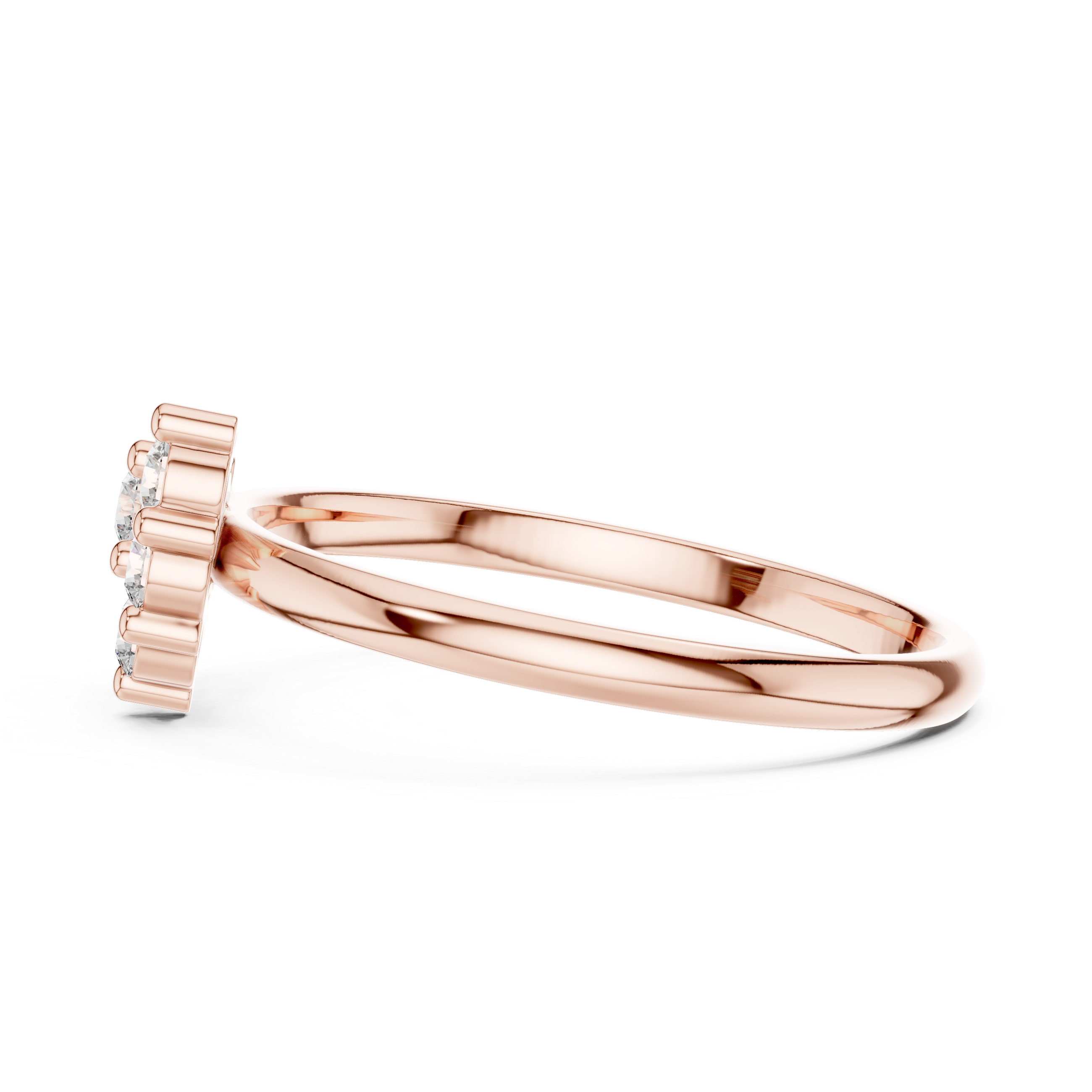Asymmetrical Diamond Cluster Ring