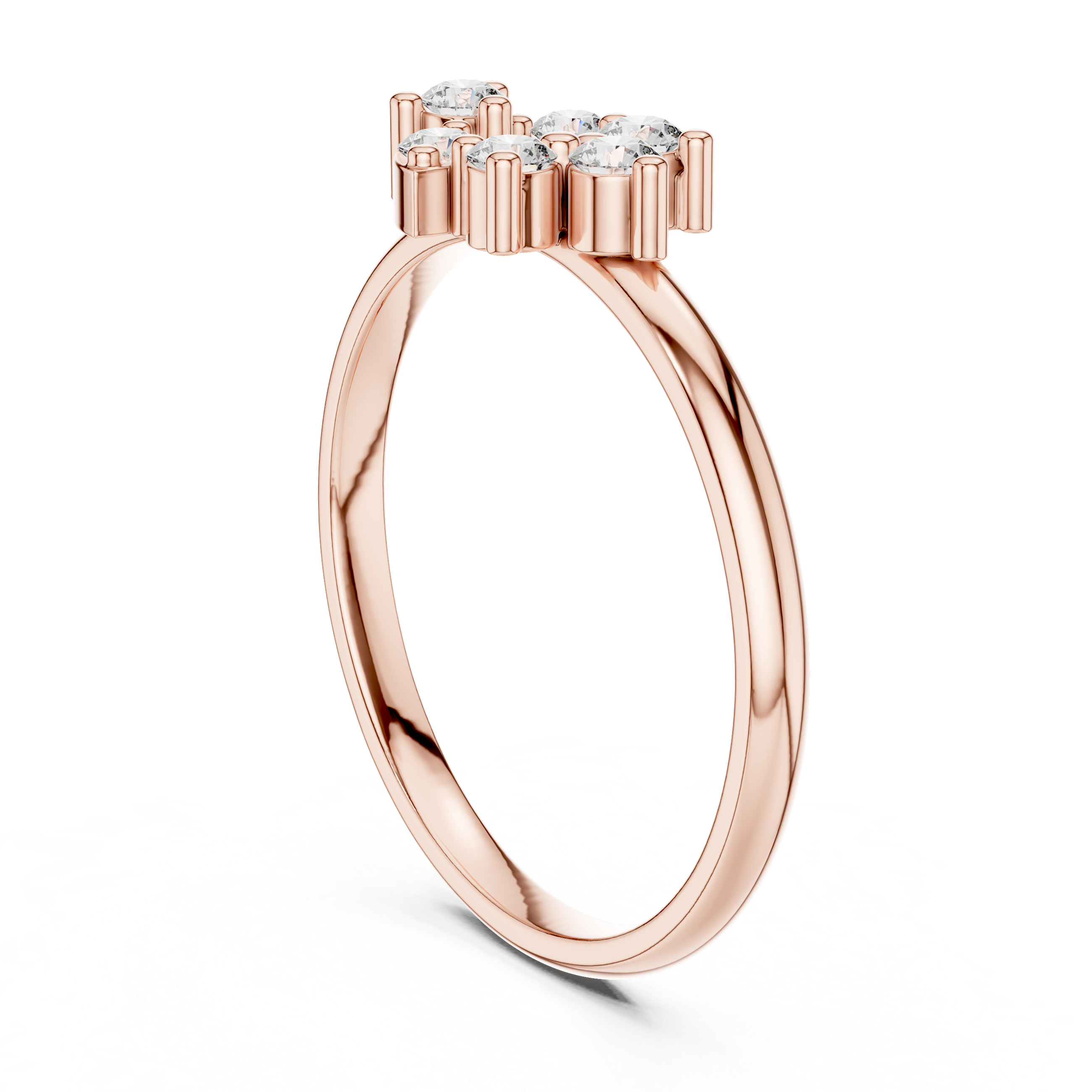 Minimal Floral Cluster Diamond Ring