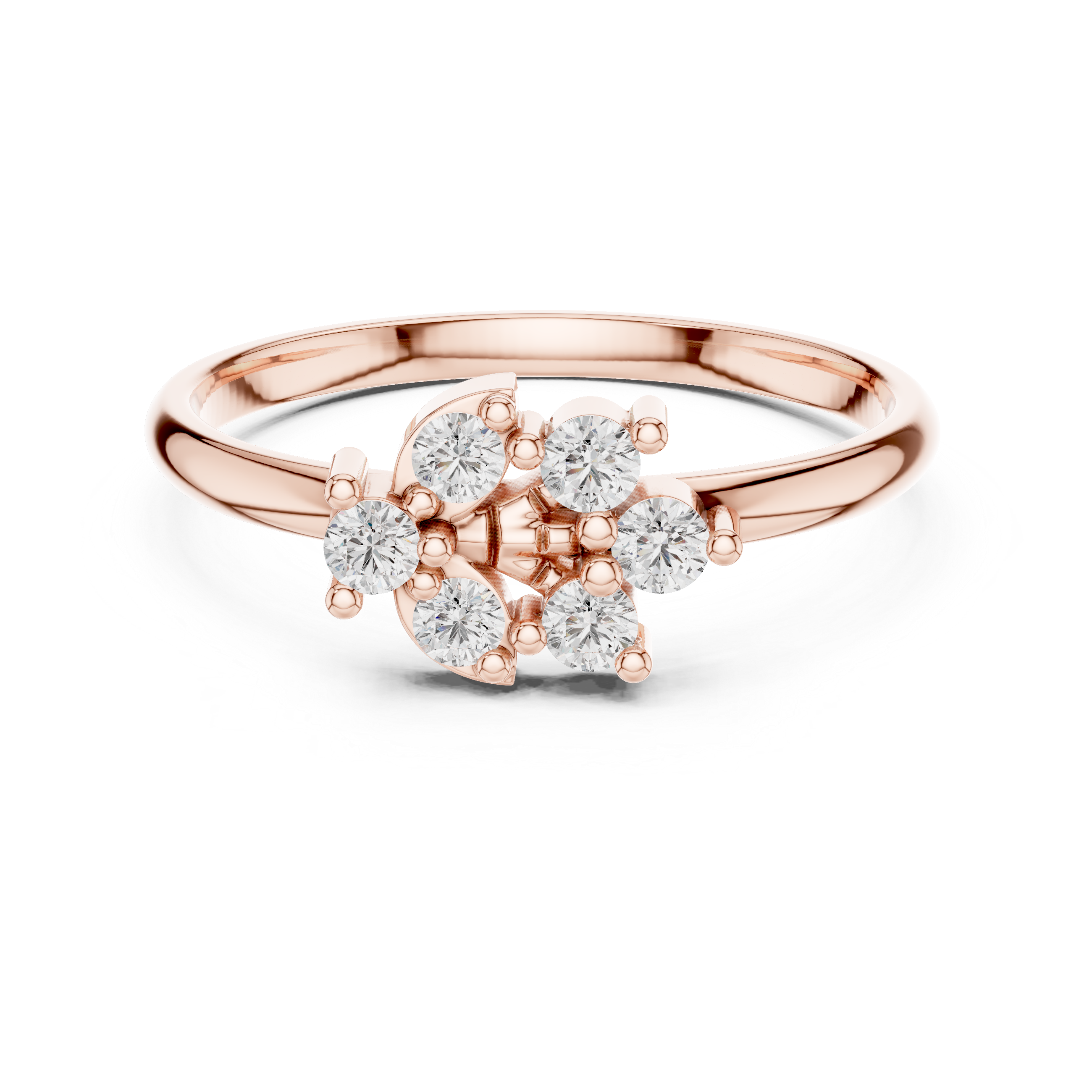 Minimal Floral Cluster Diamond Ring