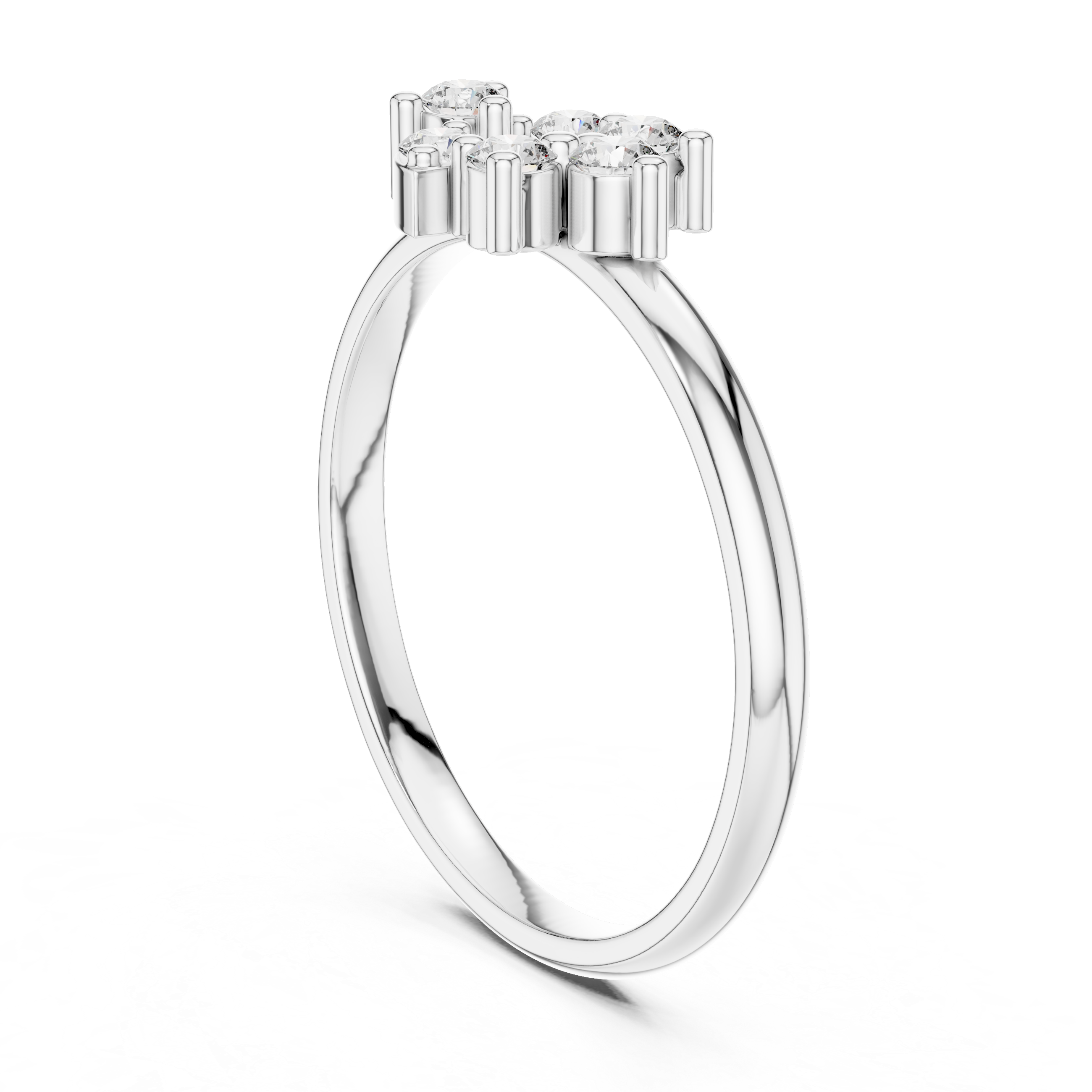 Minimal Floral Cluster Diamond Ring