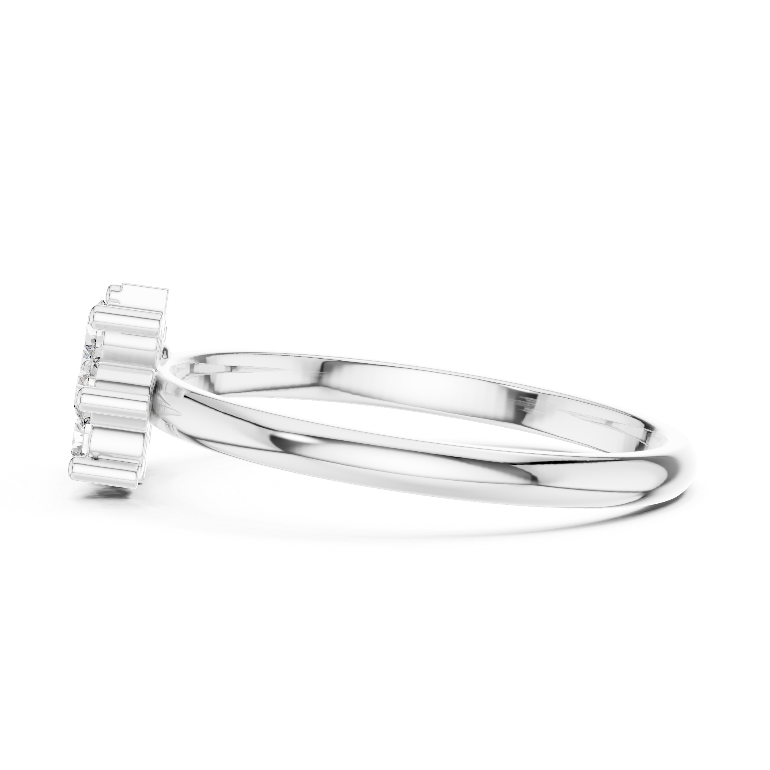 Minimal Floral Cluster Diamond Ring