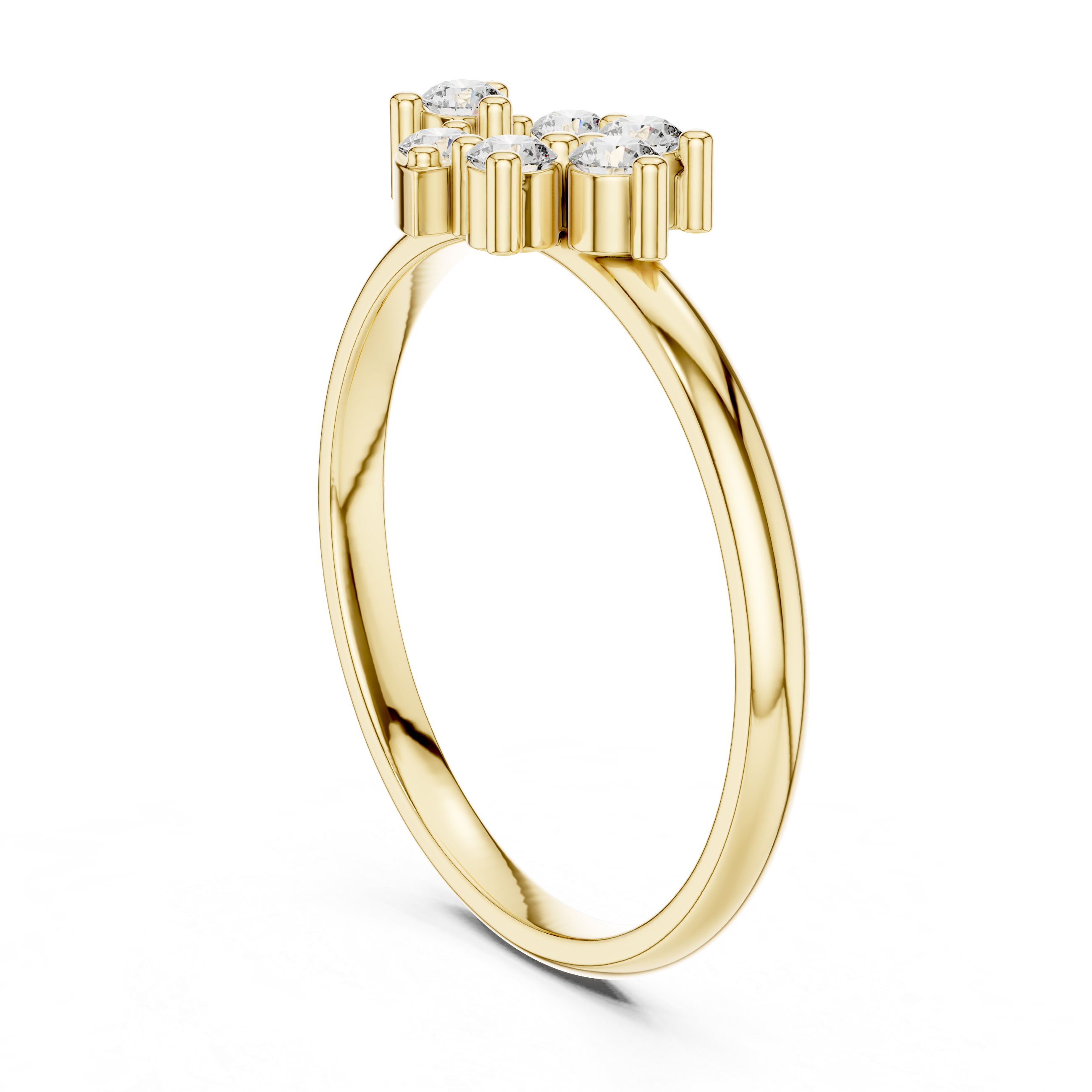 Minimal Floral Cluster Diamond Ring