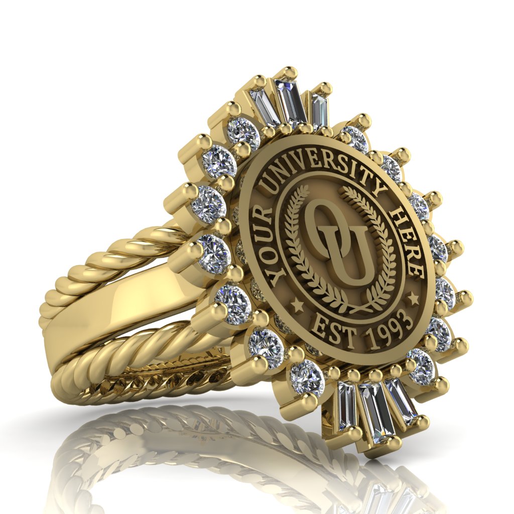 Seren | Rope Edge Band Custom Collage Ring