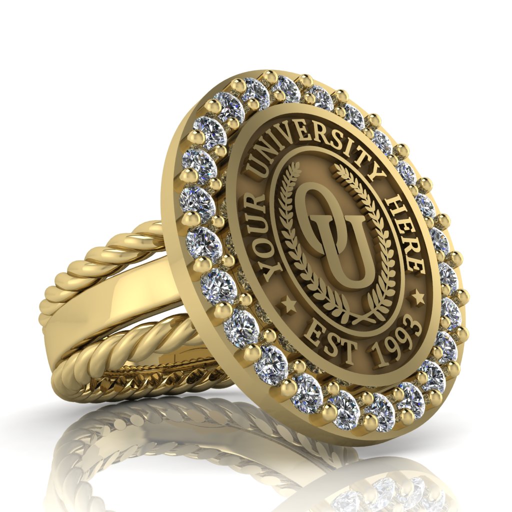 Circum Oval | Rope Edge Band Custom Collage Ring