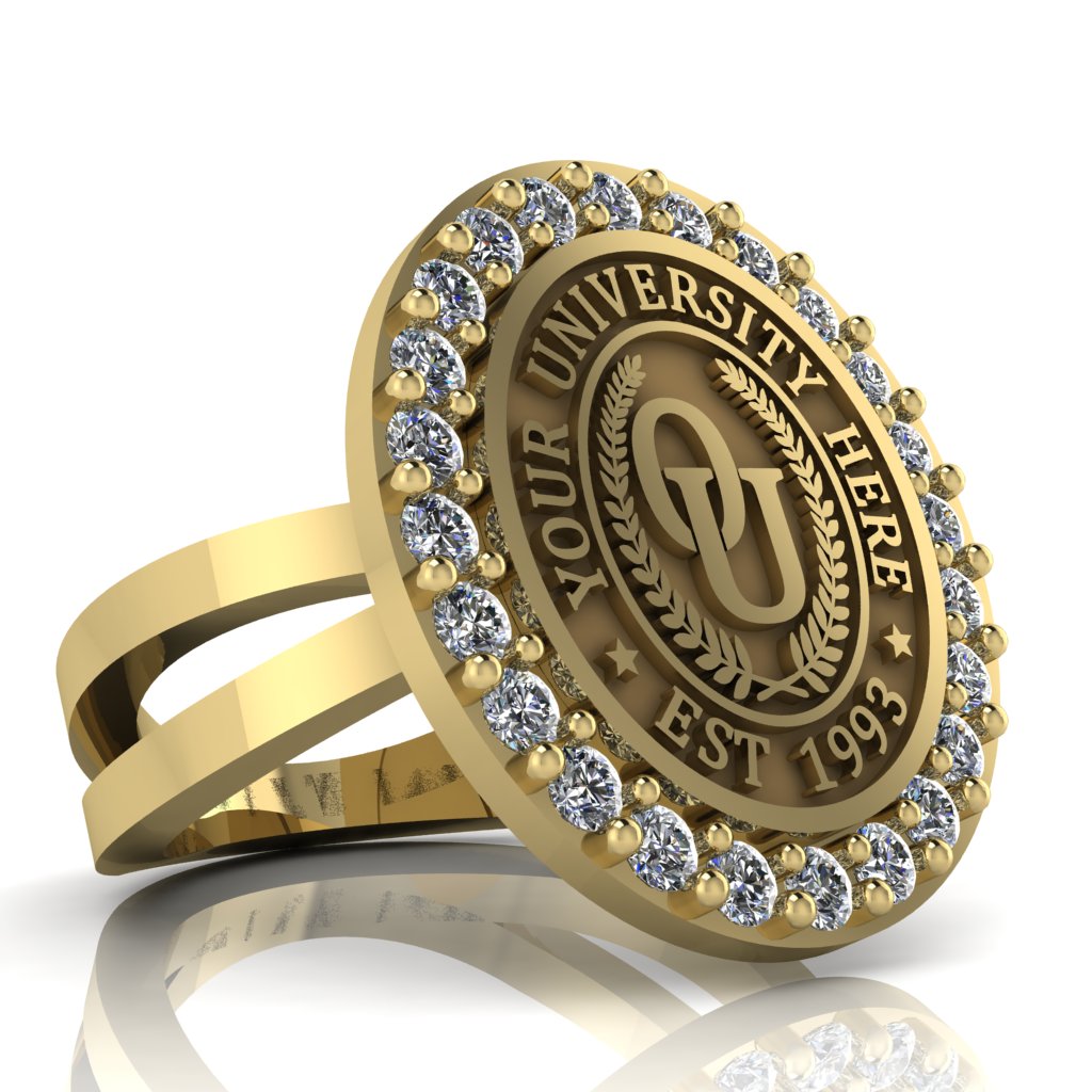 Circum Oval | Knife Edge Band Custom Collage Ring