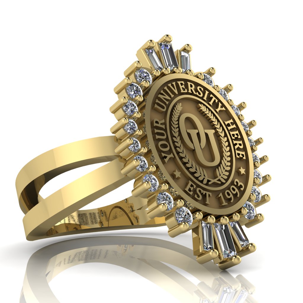 Seren Oval | Knife Edge Band Custom Collage Ring