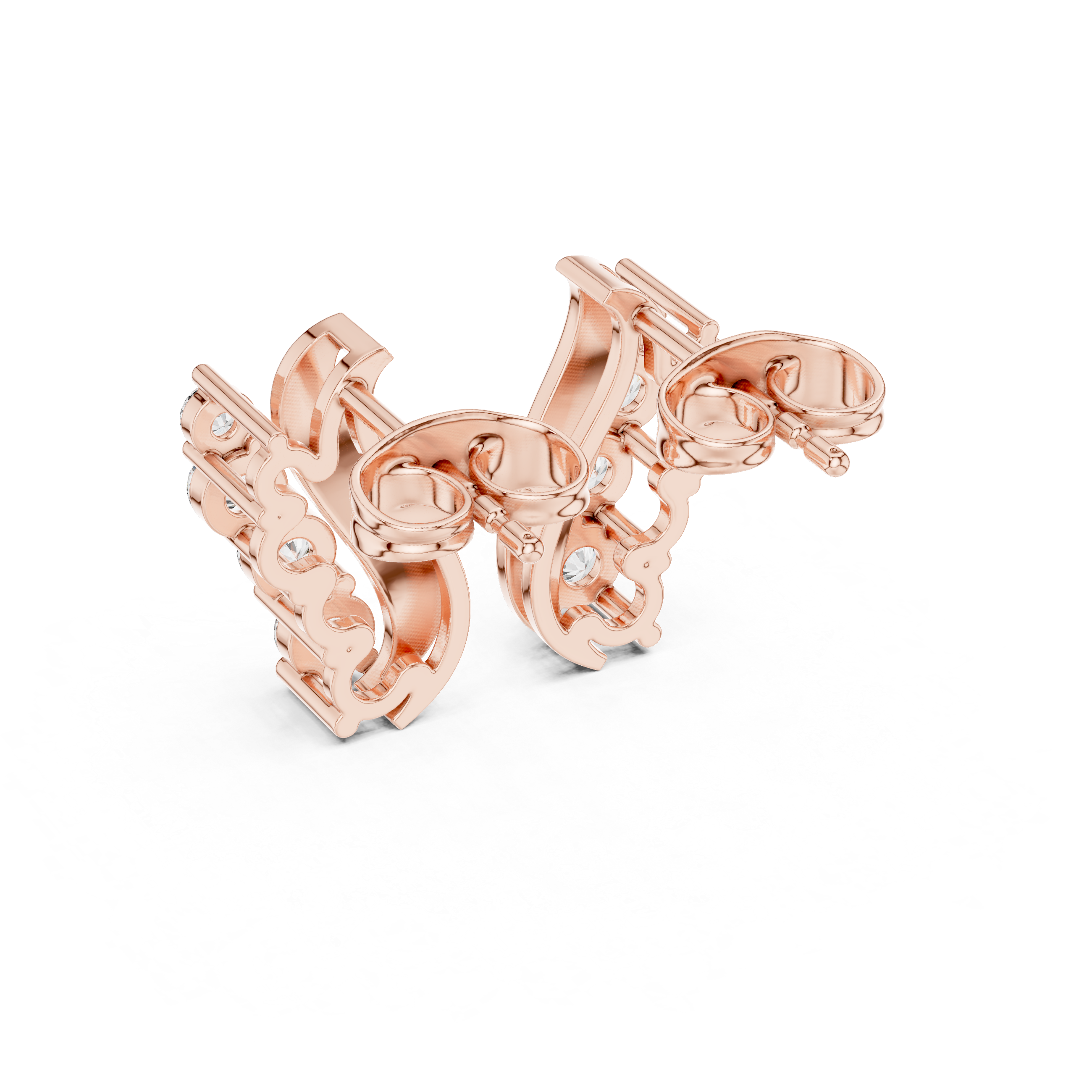 Luxury Curved Diamond Earrings