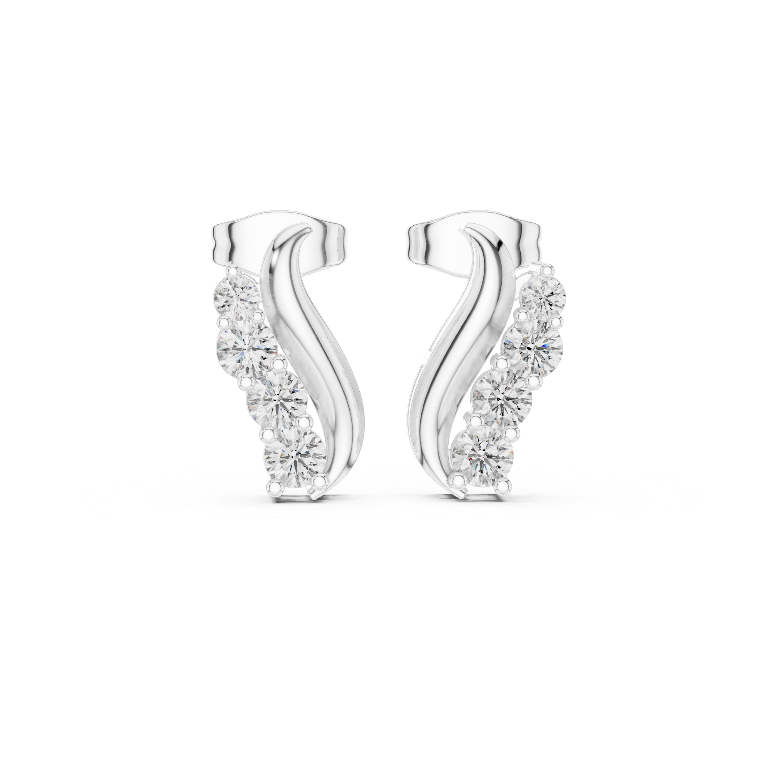 Luxury Curved Diamond Earrings