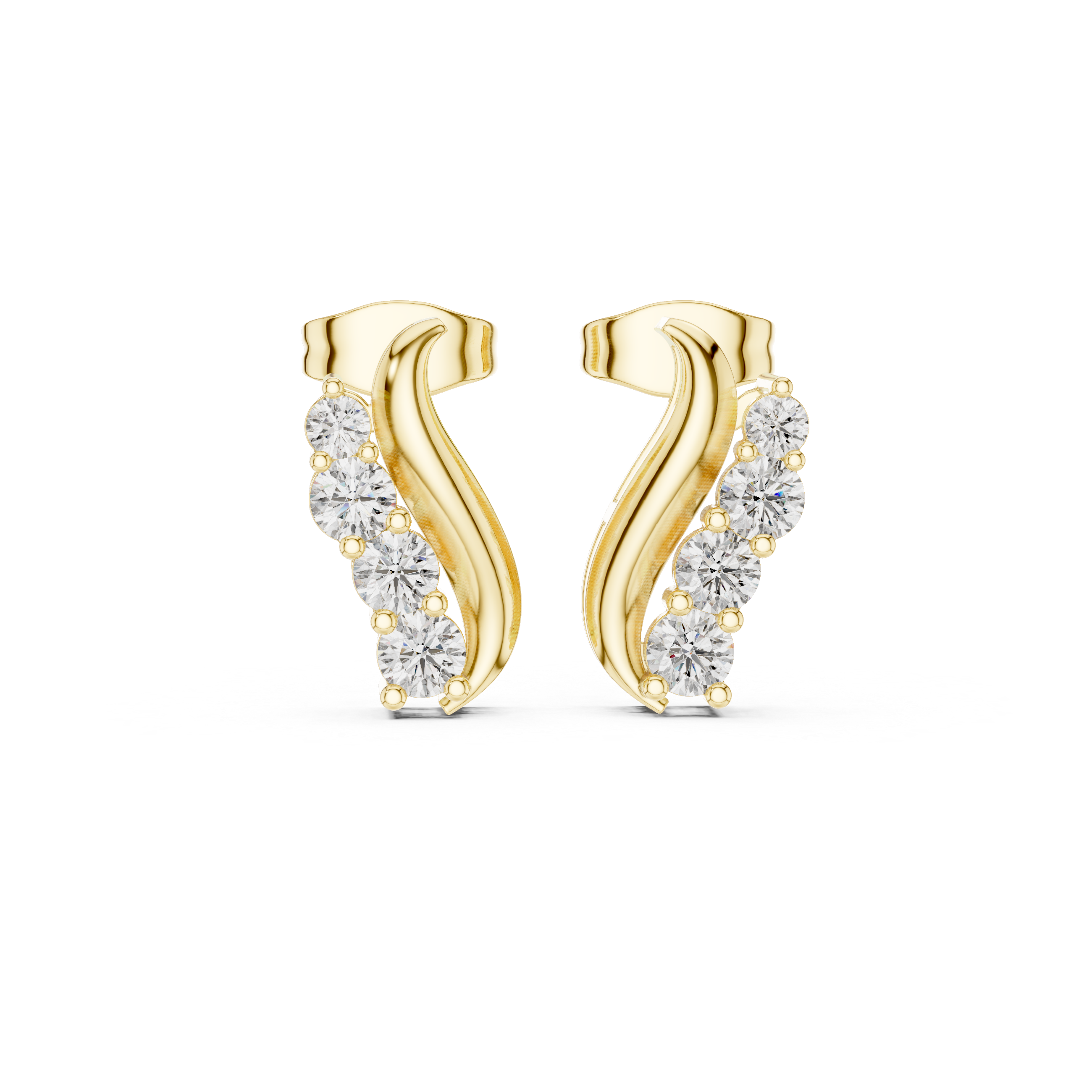 Luxury Curved Diamond Earrings