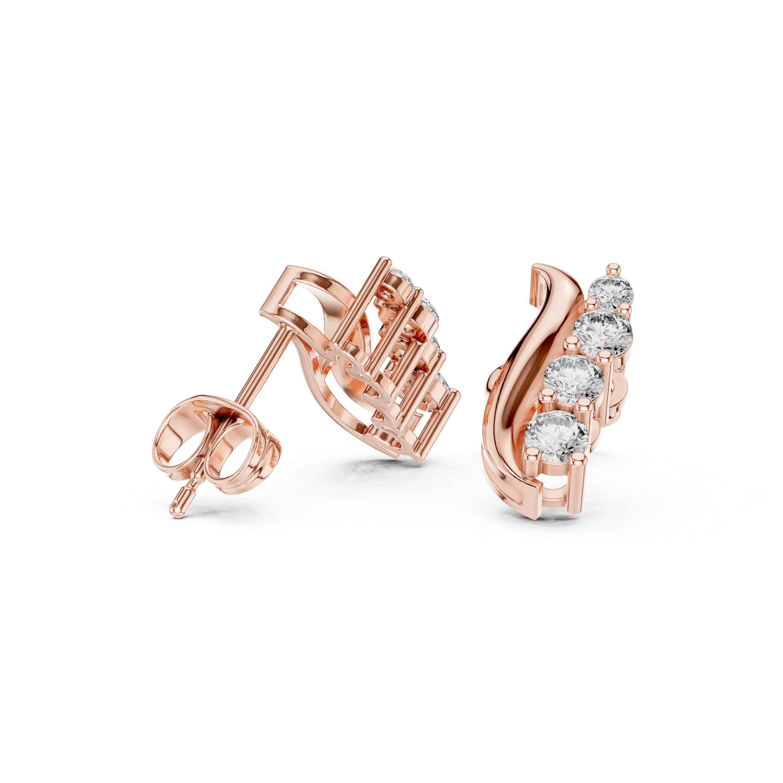 Luxury Curved Diamond Earrings