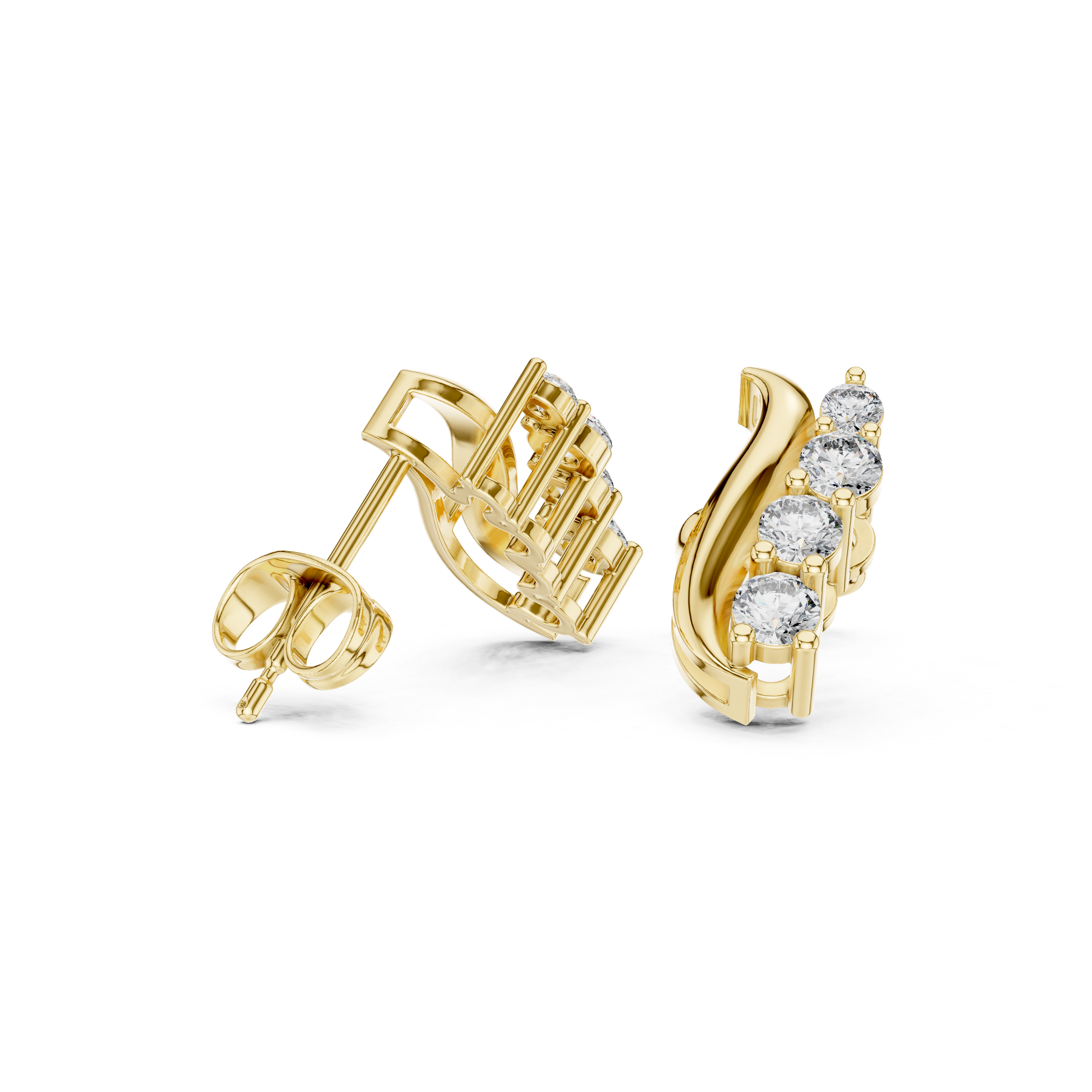 Luxury Curved Diamond Earrings