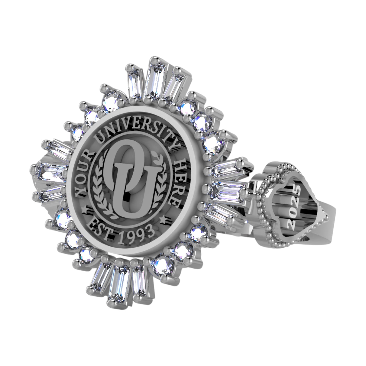 Custom Graduation Ring | Solid Gold & Sterling Silver University Keepsake