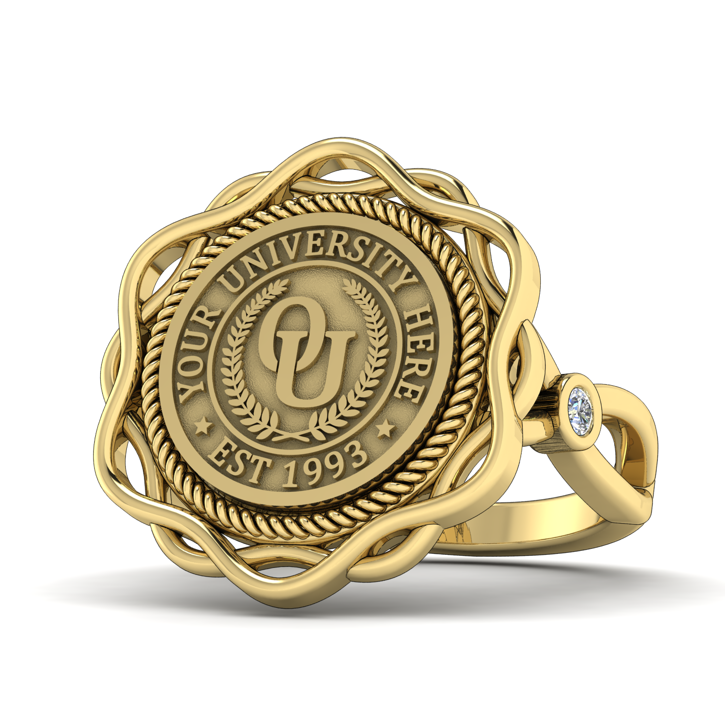 Slanga | Infinity Bezel Band Custom College Ring