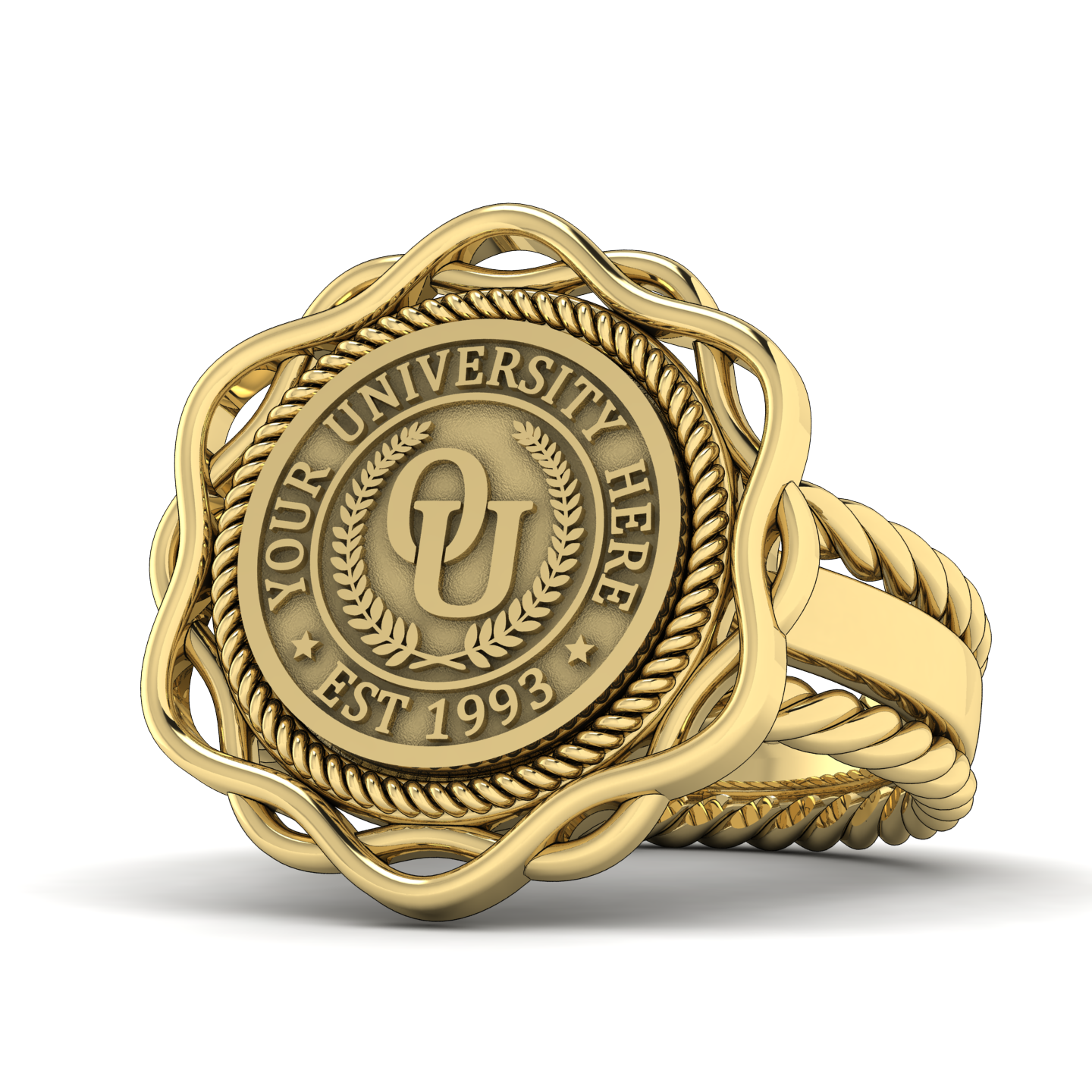 Slanga | Rope Edge Band Custom College Ring