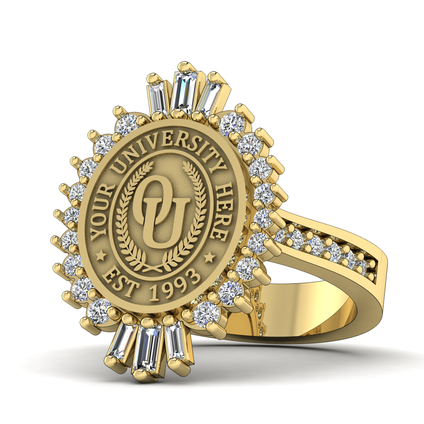 Seren Oval | Classic Dome Band Custom College Ring