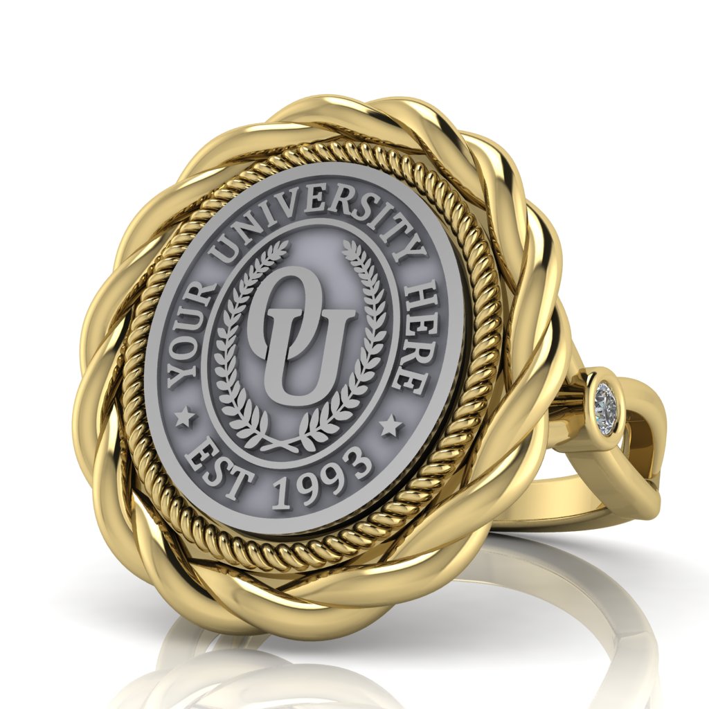 Melipat | Infinity Bezel Band Custom College Ring