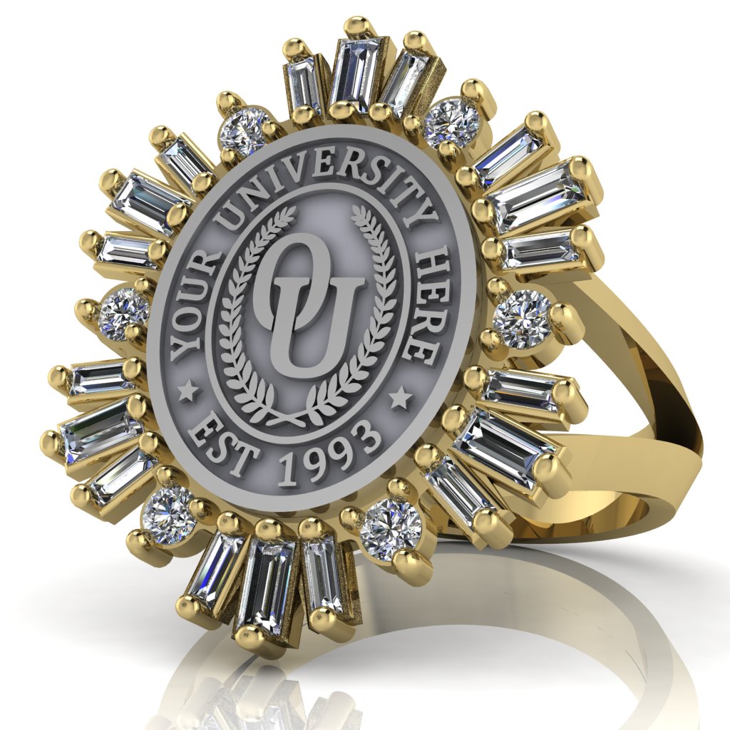 Tramontana Oval | V-Frame Band Custom College Ring
