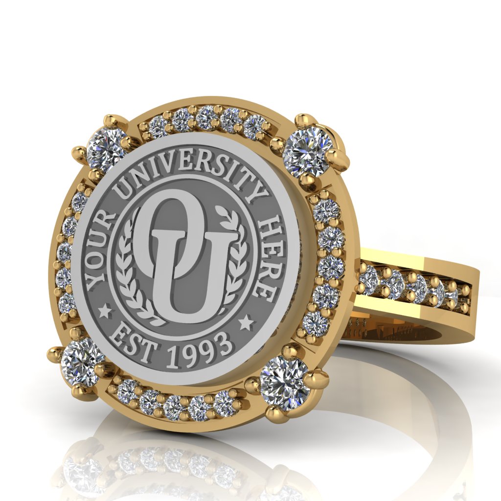 F-Sparkles | Channel Core Band Custom College Ring