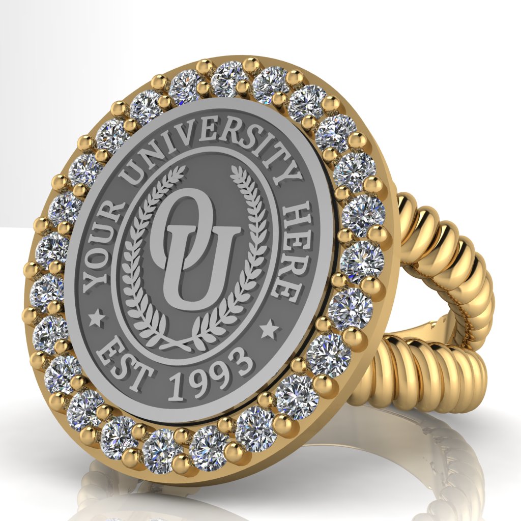 Circum Oval | V-Rope Band Custom College Ring
