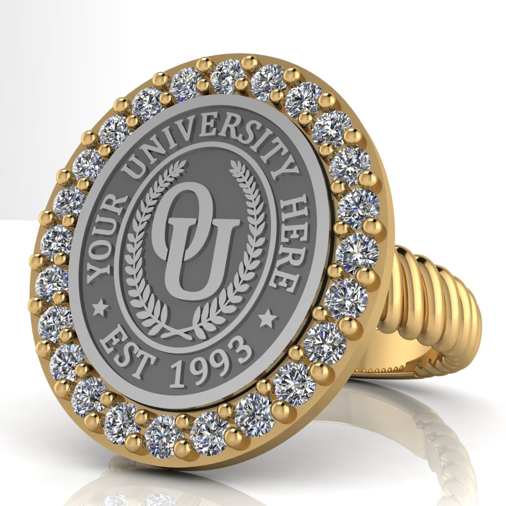 Circum Oval | Rope Core Band Custom Collage Ring