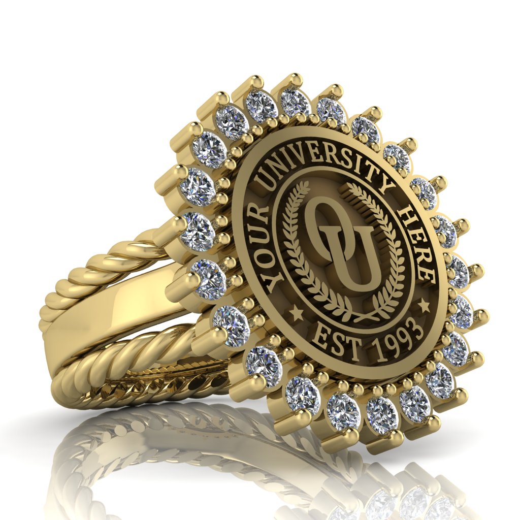 Serku | Rope Edge Band Custom Collage Ring