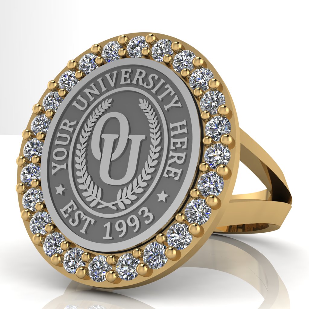 Circum Oval | V-Frame Band Custom College Ring