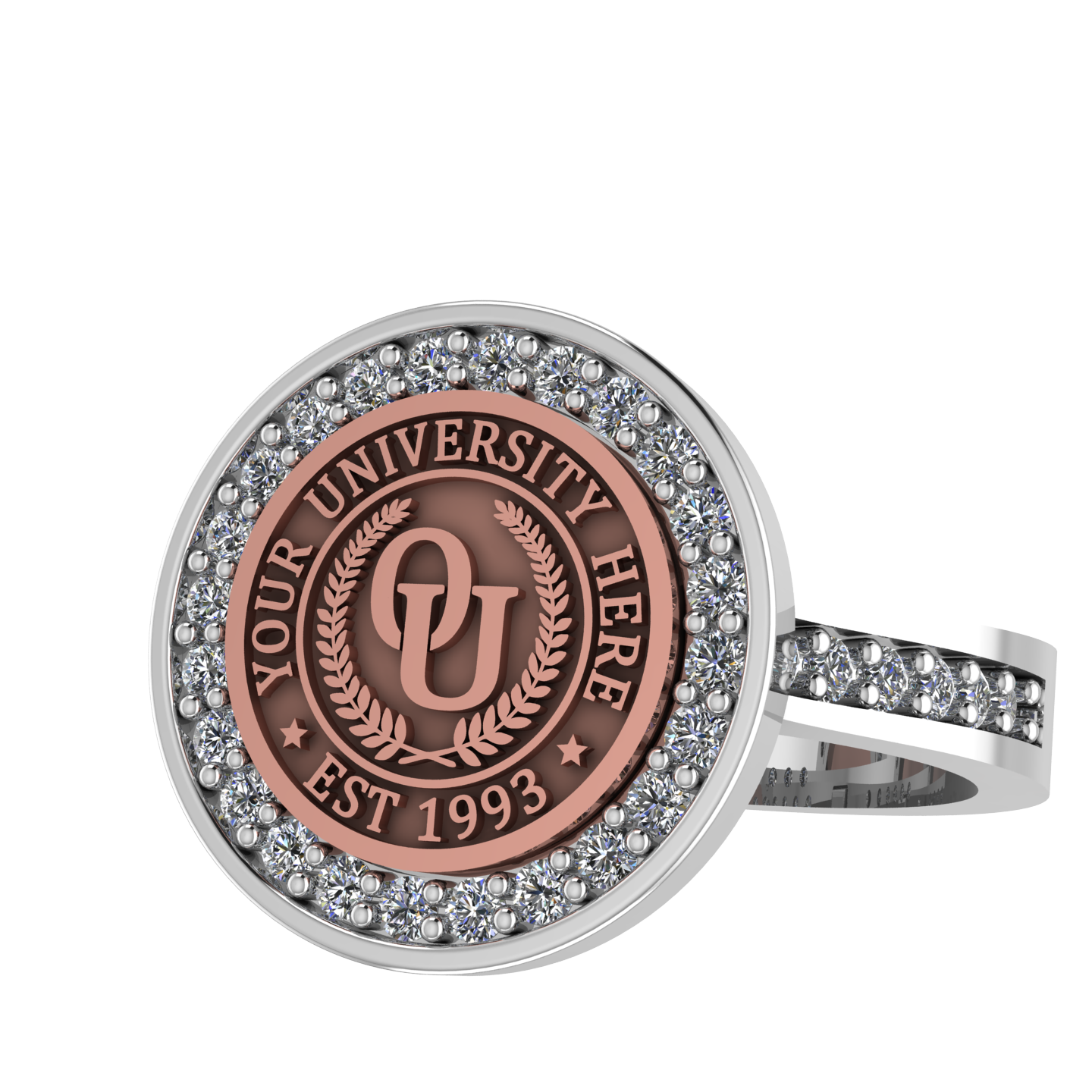 Agonisch | Channel Core Band Custom Collage Ring