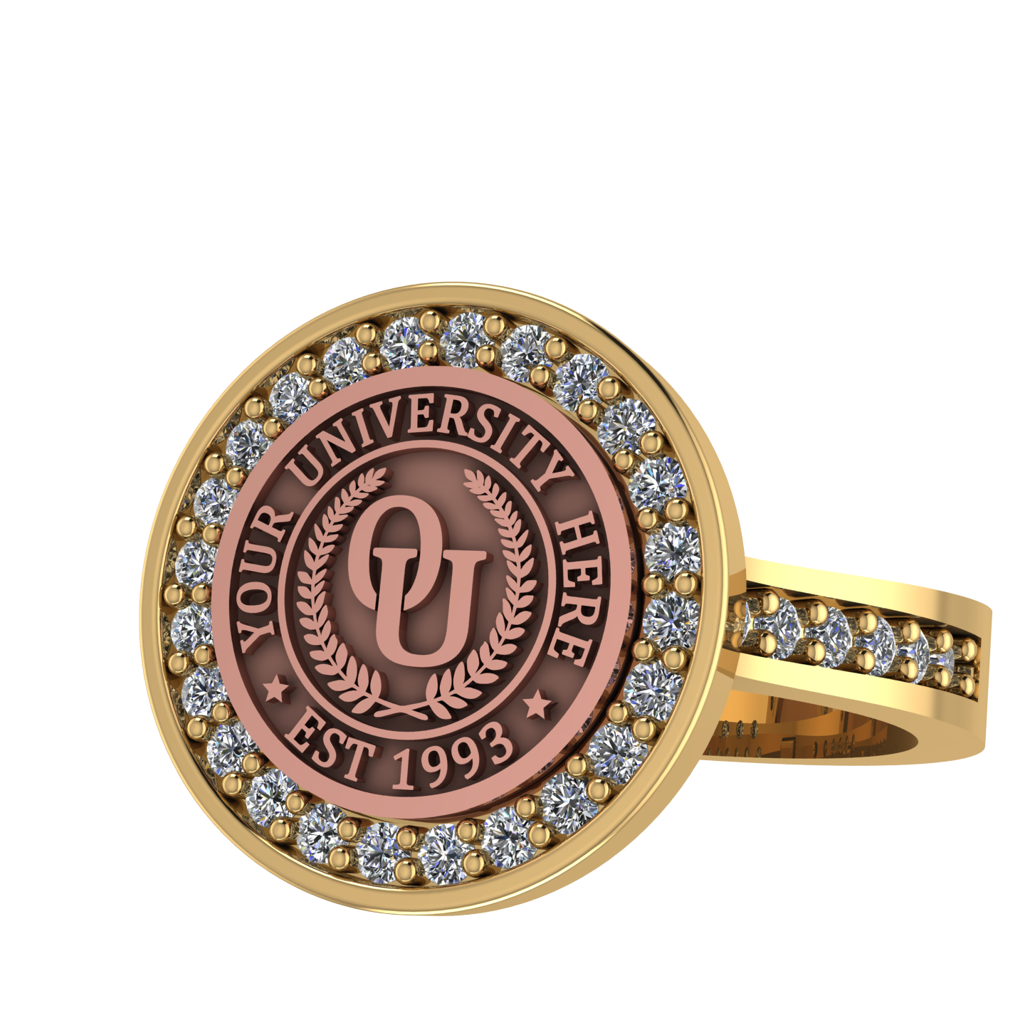 Agonisch | Channel Core Band Custom Collage Ring