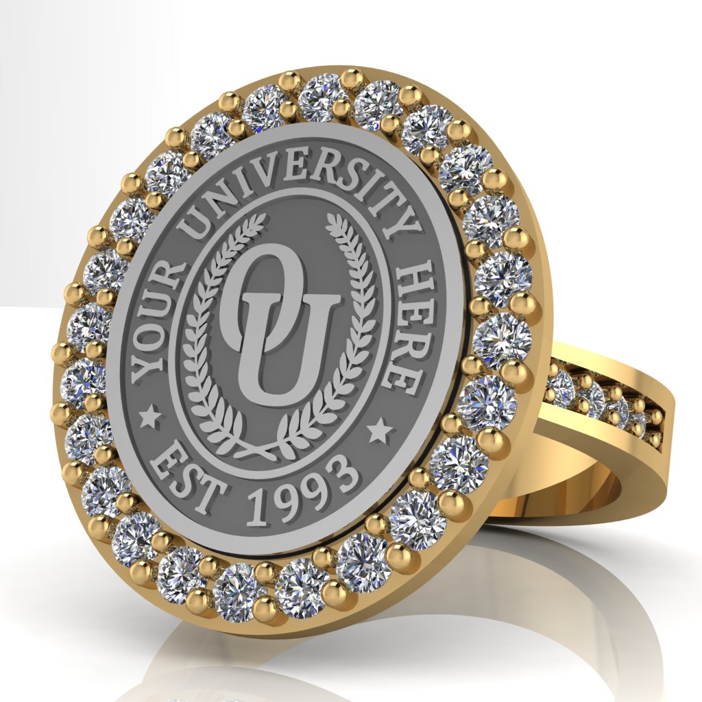 Circum Oval | Channel Core Band Custom Collage Ring