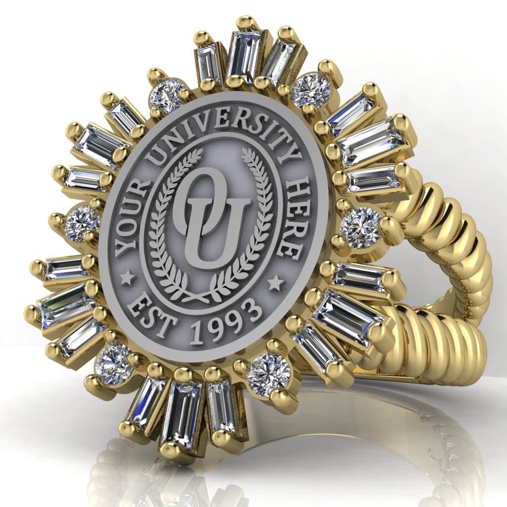 Tramontana Oval | V-Rope Band Custom College Ring