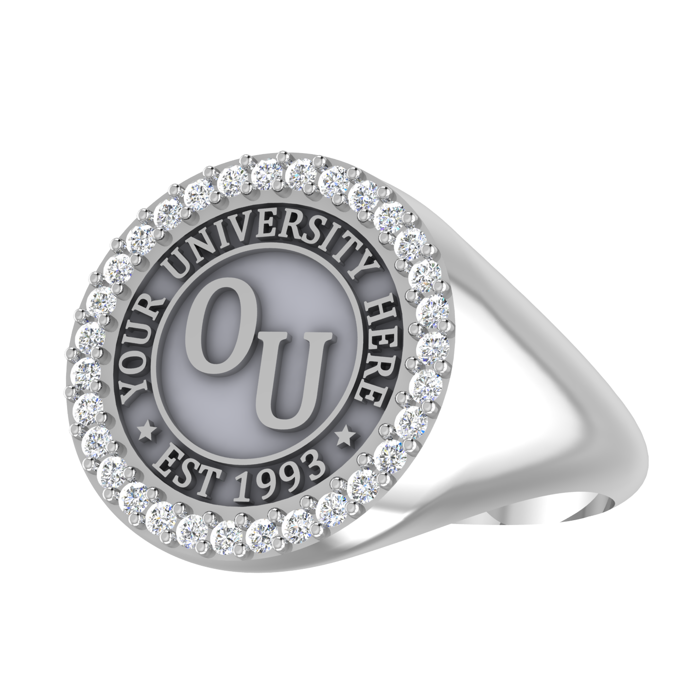 Custom University Ring – Unisex Round Face | Handcrafted Legacy Celebration Jewelry