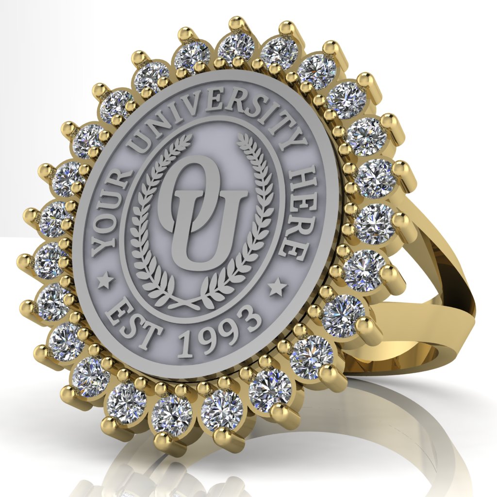 Serku Oval | V-Frame Band Custom College Ring