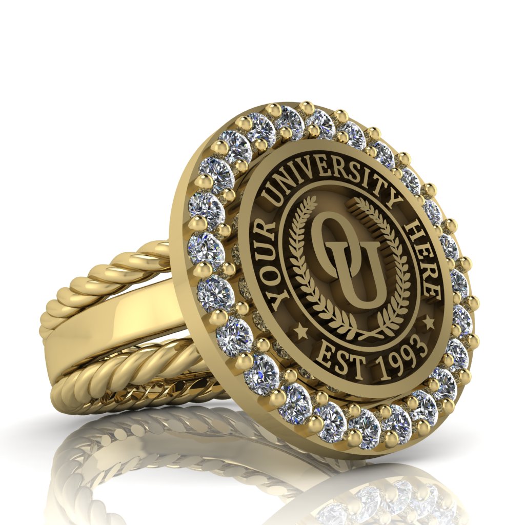 Circum | Rope Edge Band Custom Collage Ring