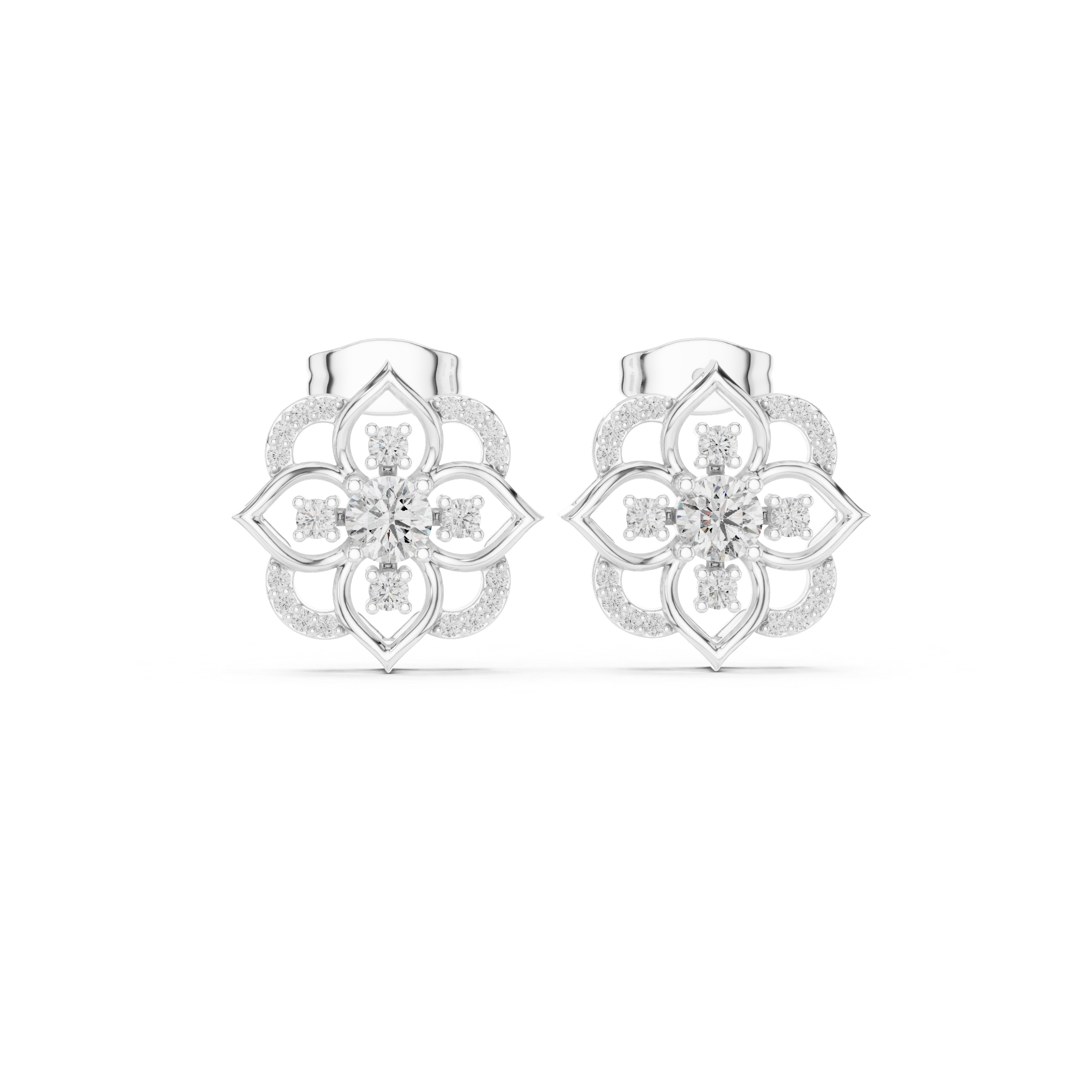 Royal Floral Diamond Earrings