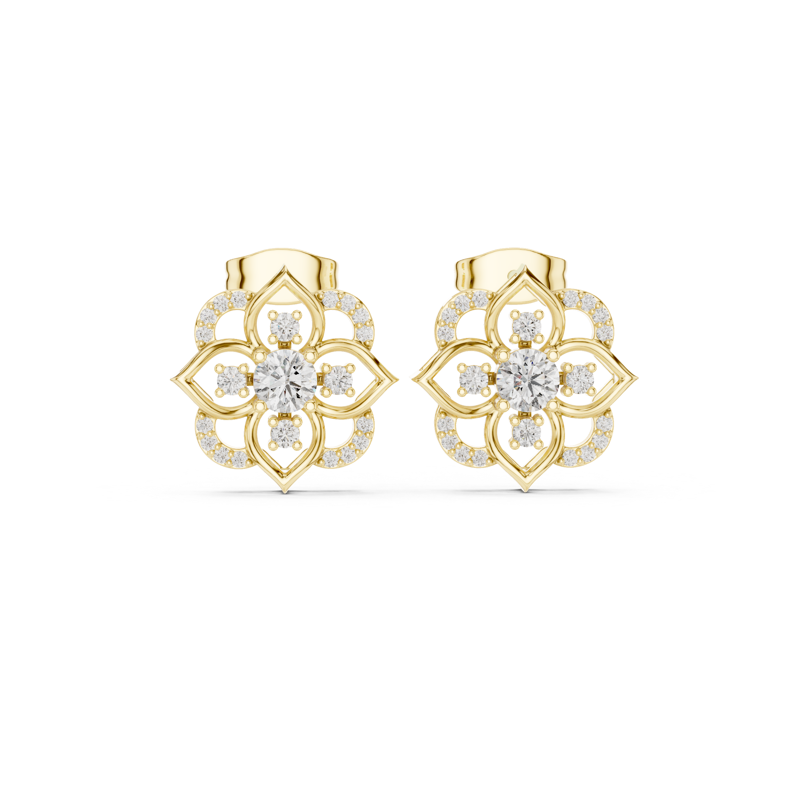 Royal Floral Diamond Earrings