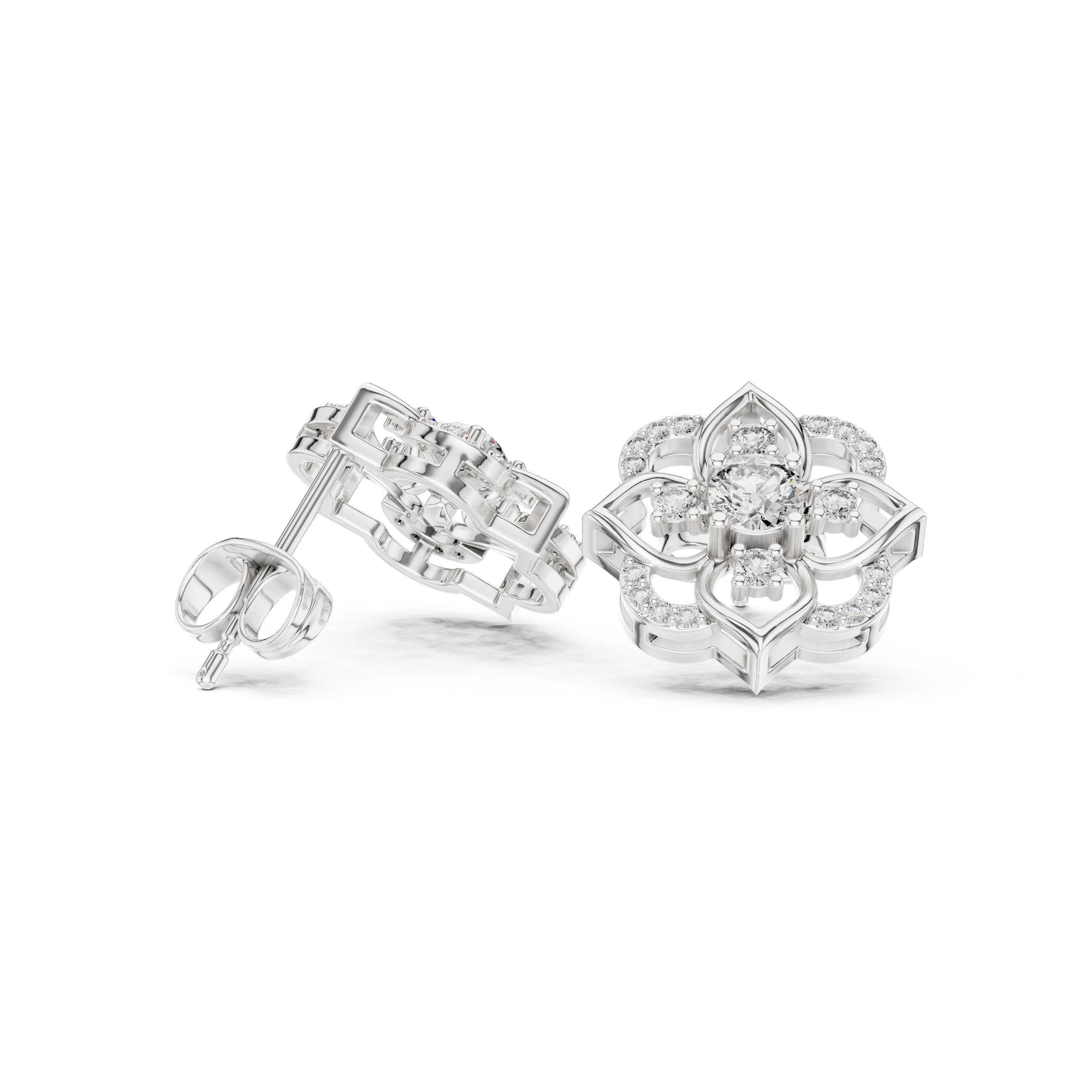 Royal Floral Diamond Earrings