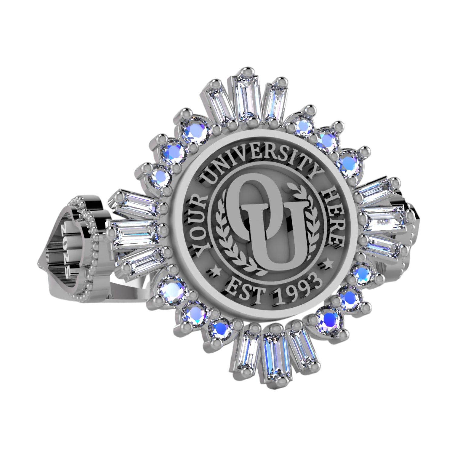 Custom Graduation Ring | Solid Gold & Sterling Silver University Keepsake