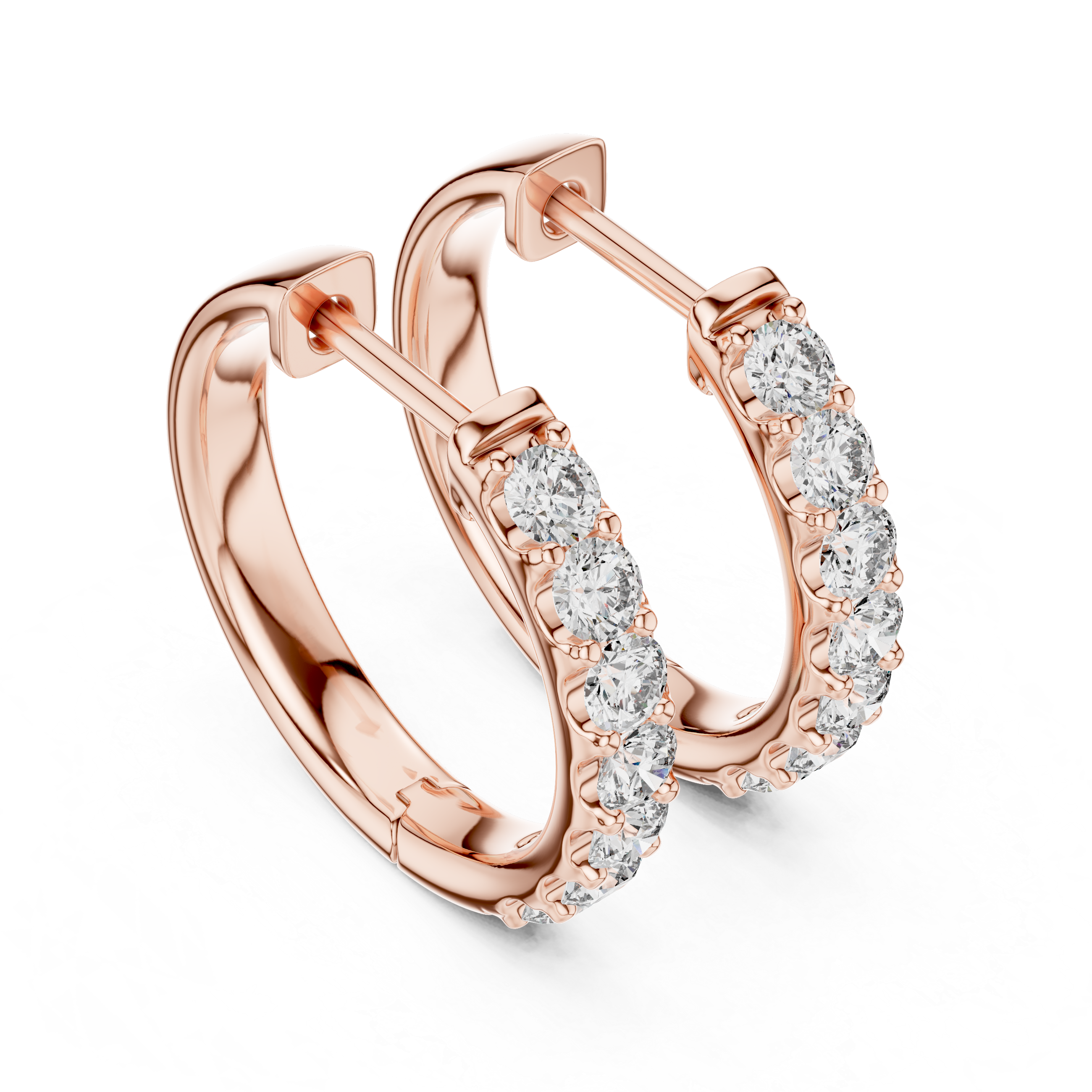 Classic Diamond Huggie Hoop Earrings