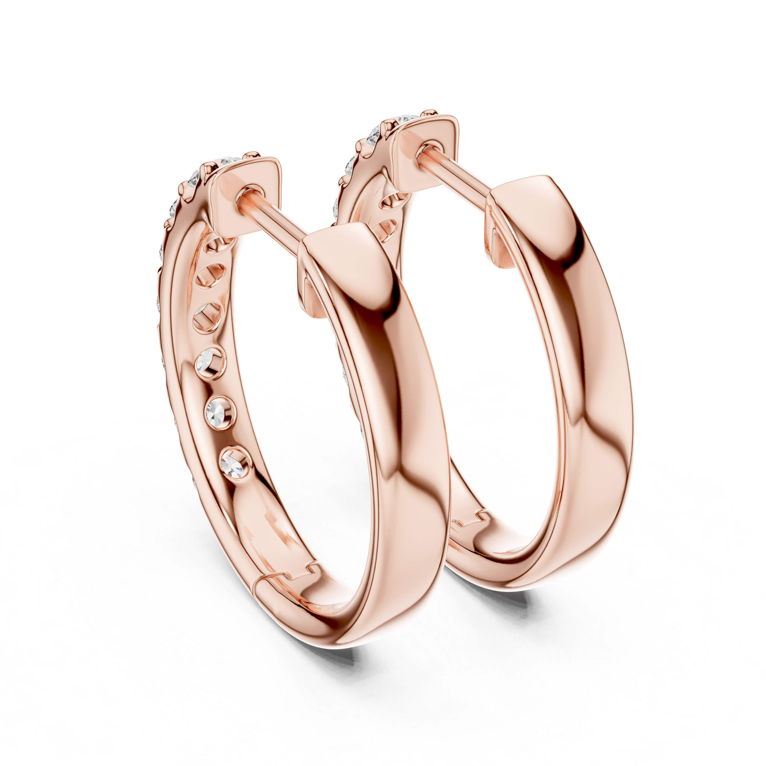 Classic Diamond Huggie Hoop Earrings