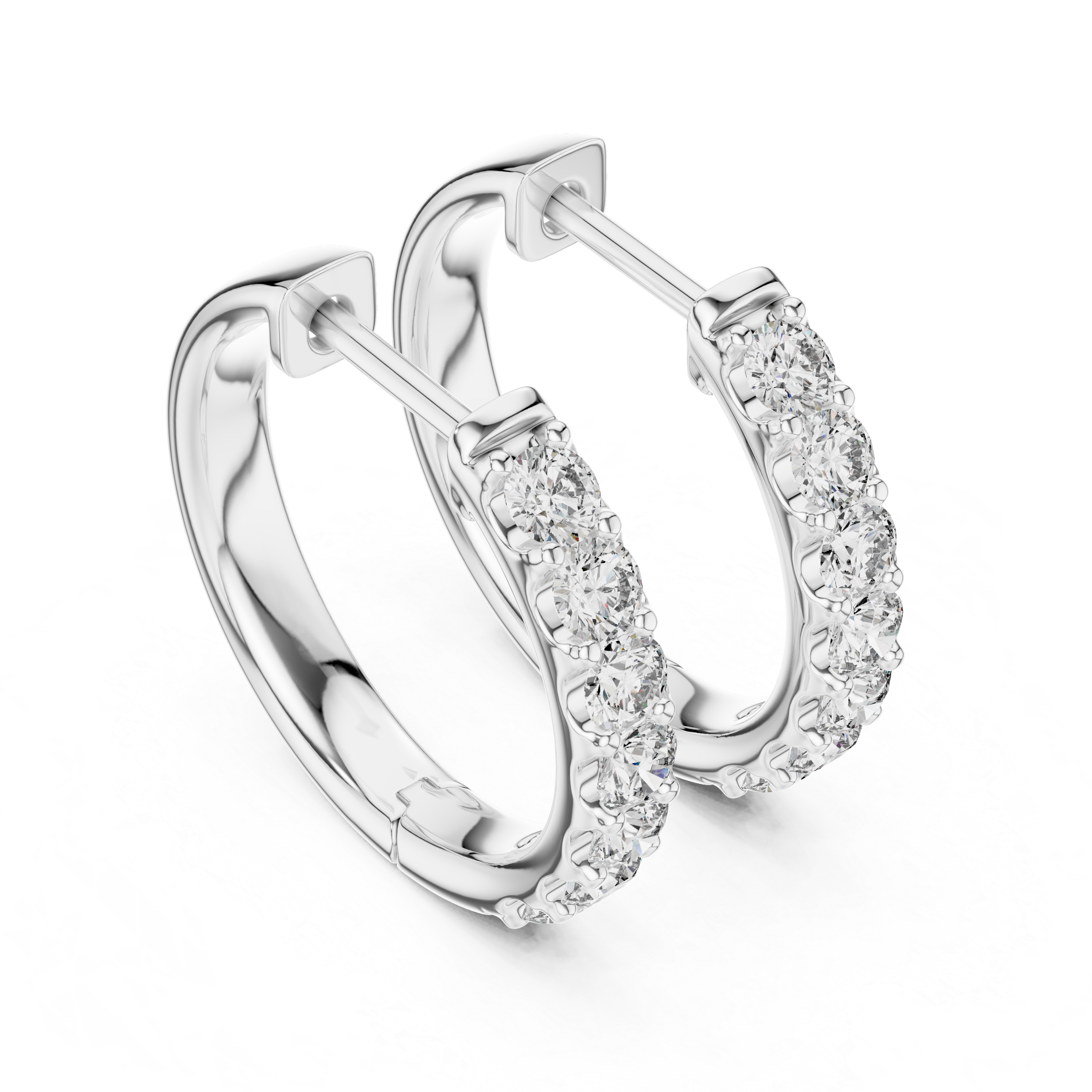 Classic Diamond Huggie Hoop Earrings