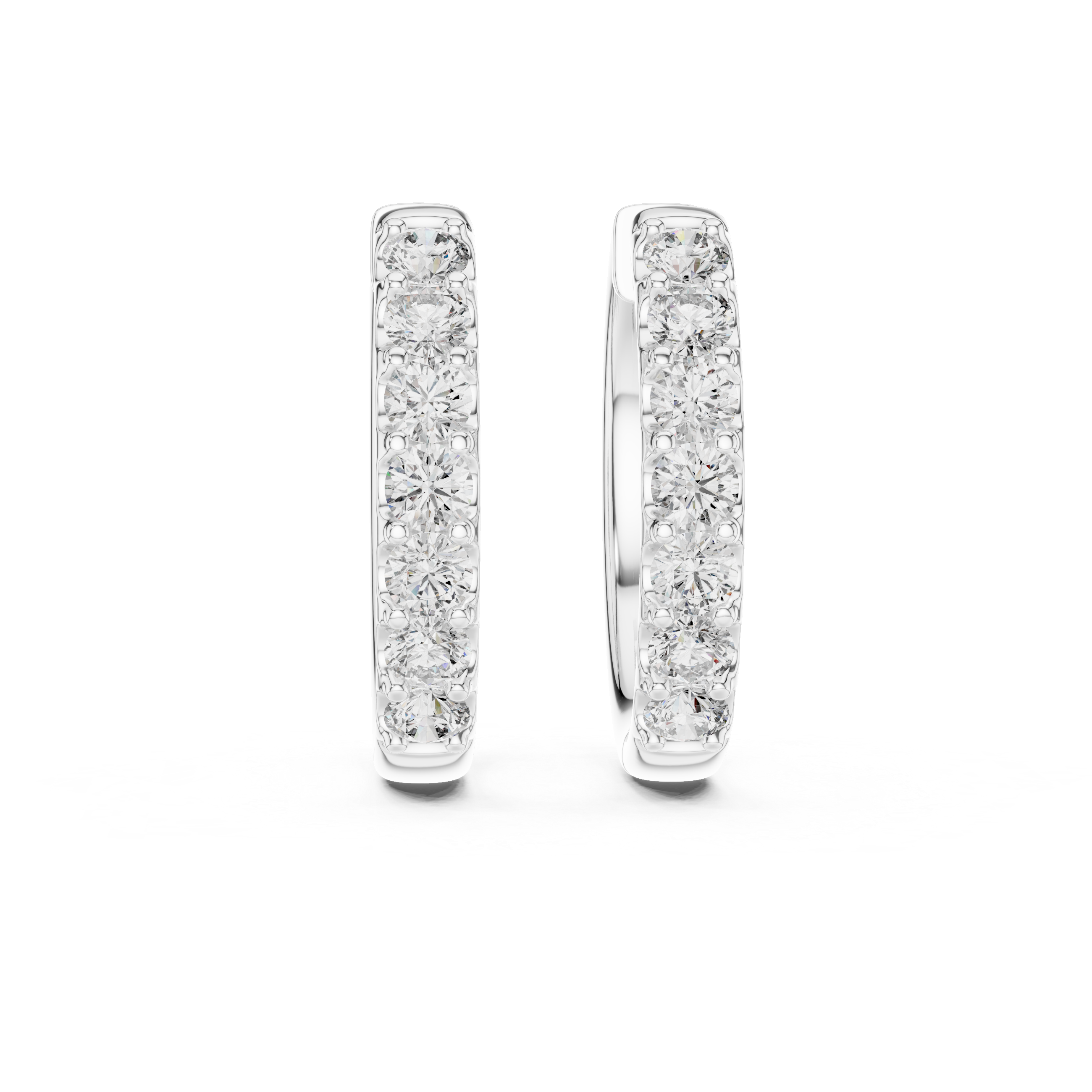 Classic Diamond Huggie Hoop Earrings