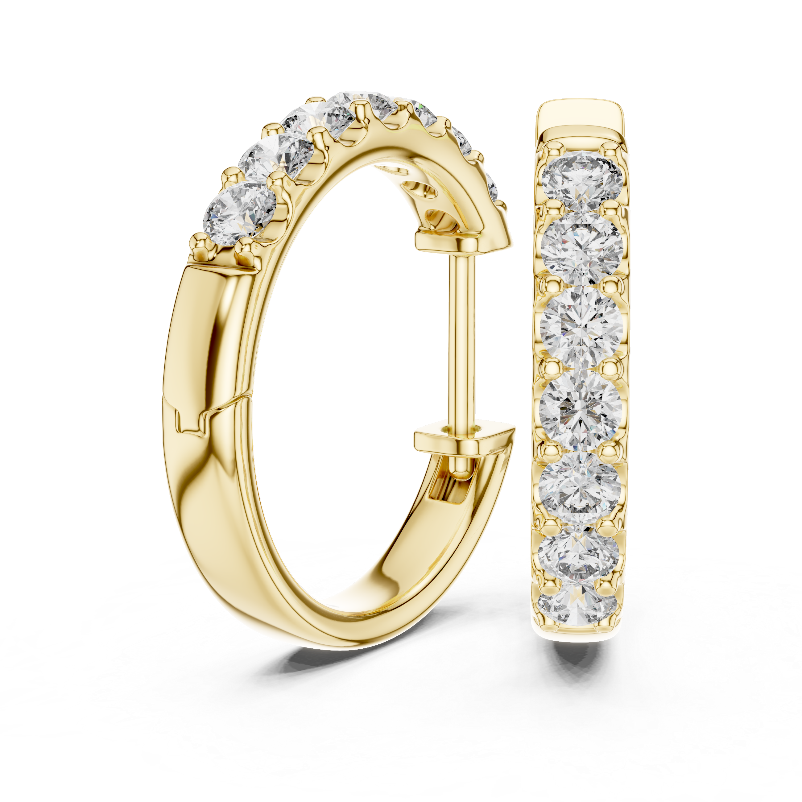 Classic Diamond Huggie Hoop Earrings
