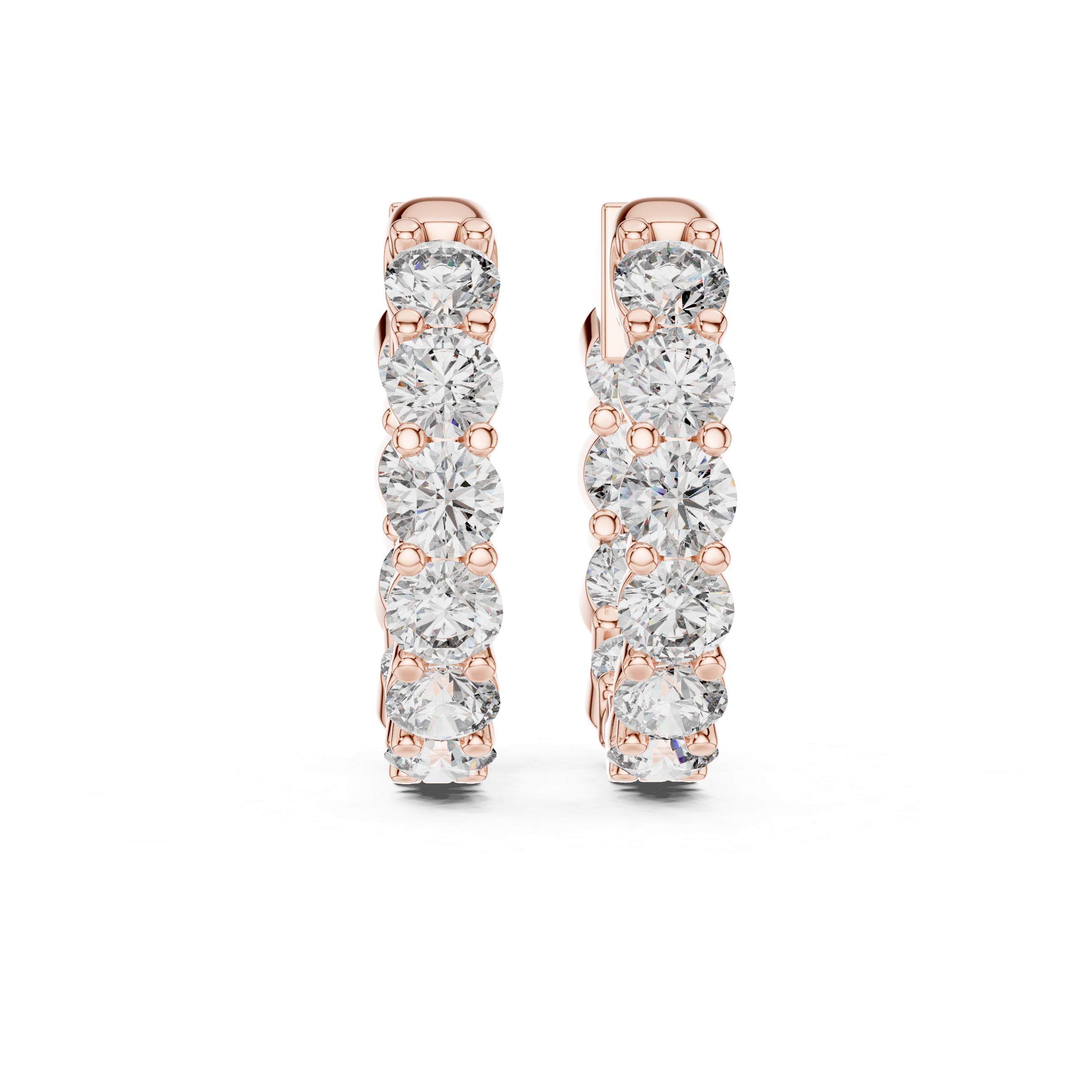 Diamond Inside-Out Huggie Hoop Earrings