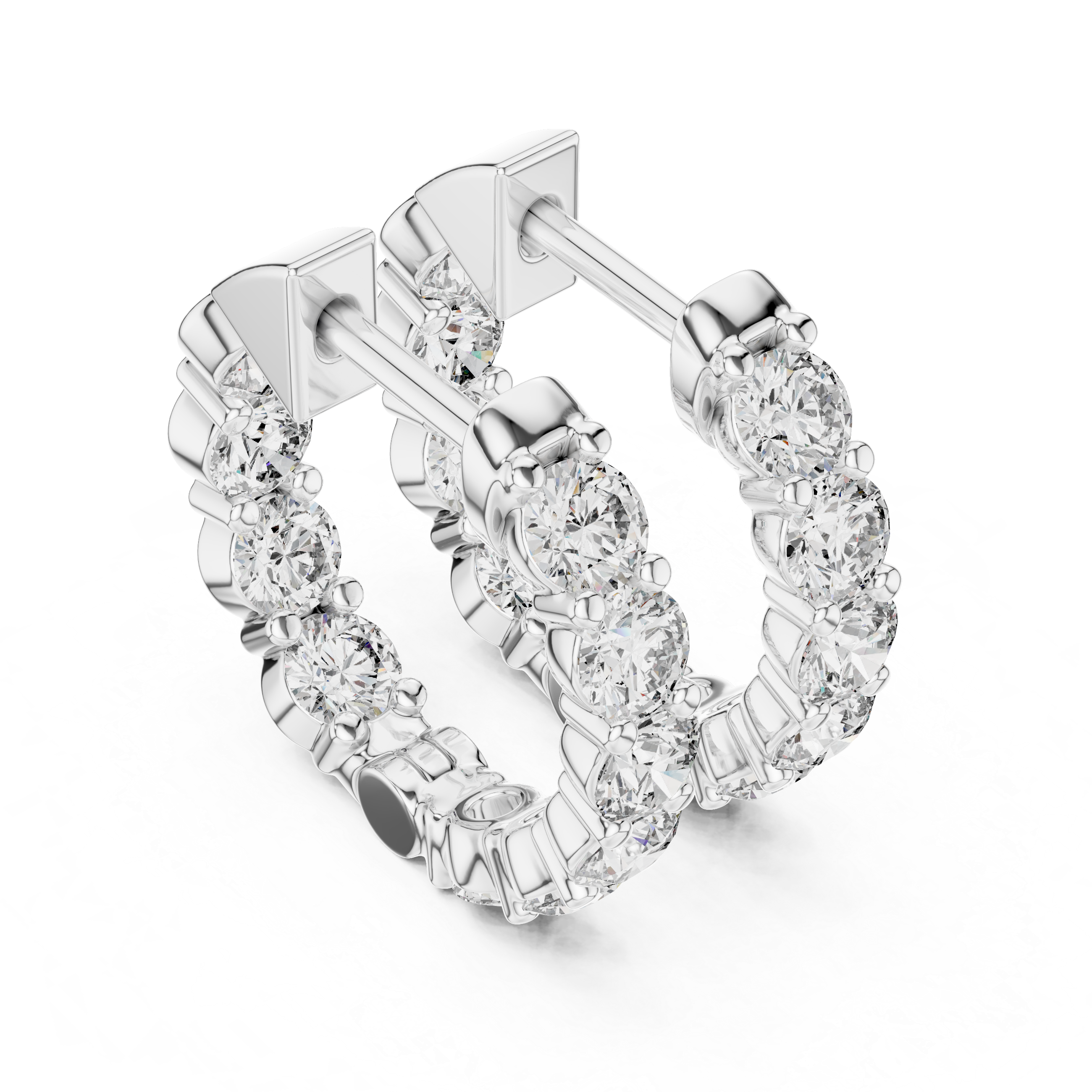 Diamond Inside-Out Huggie Hoop Earrings