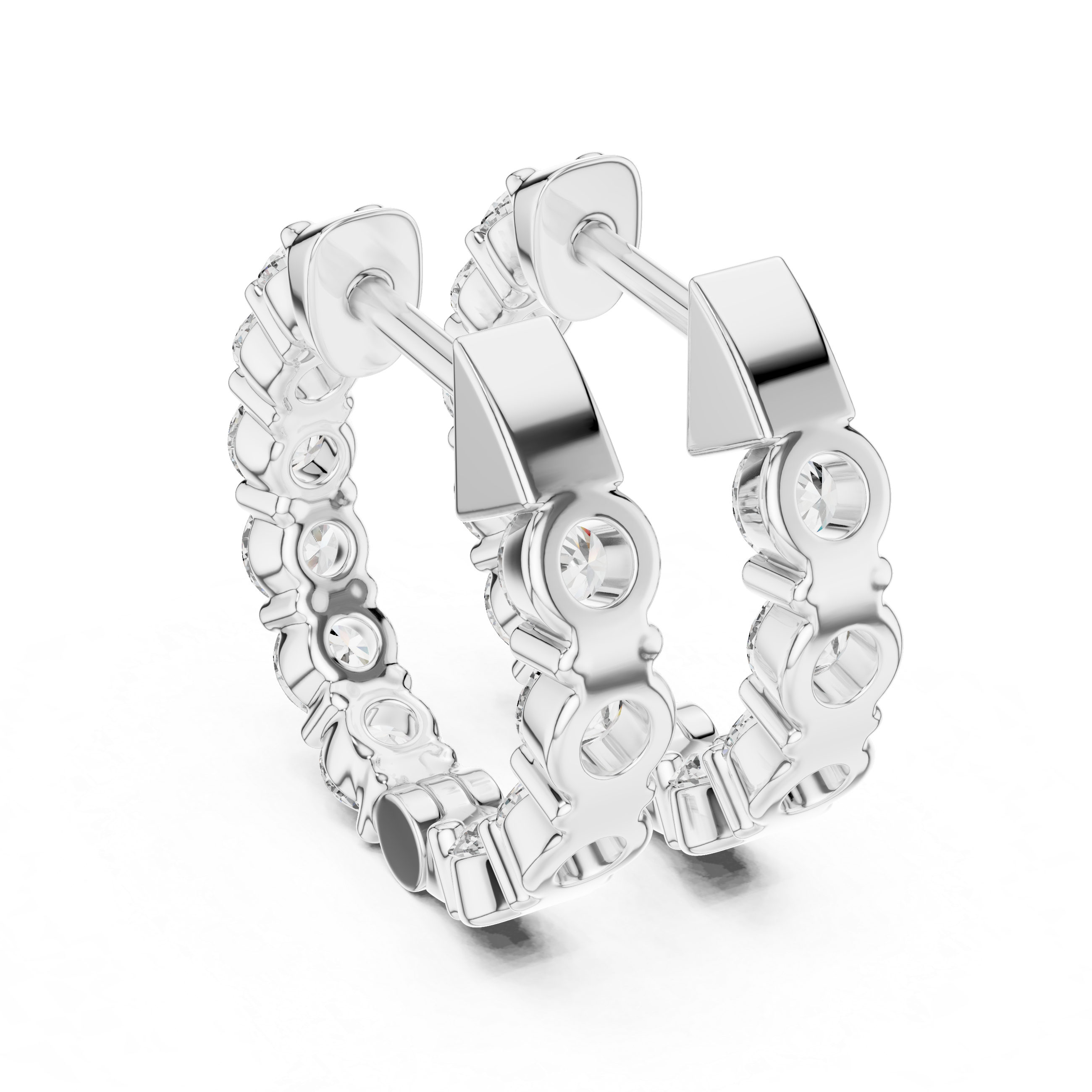 Diamond Inside-Out Huggie Hoop Earrings