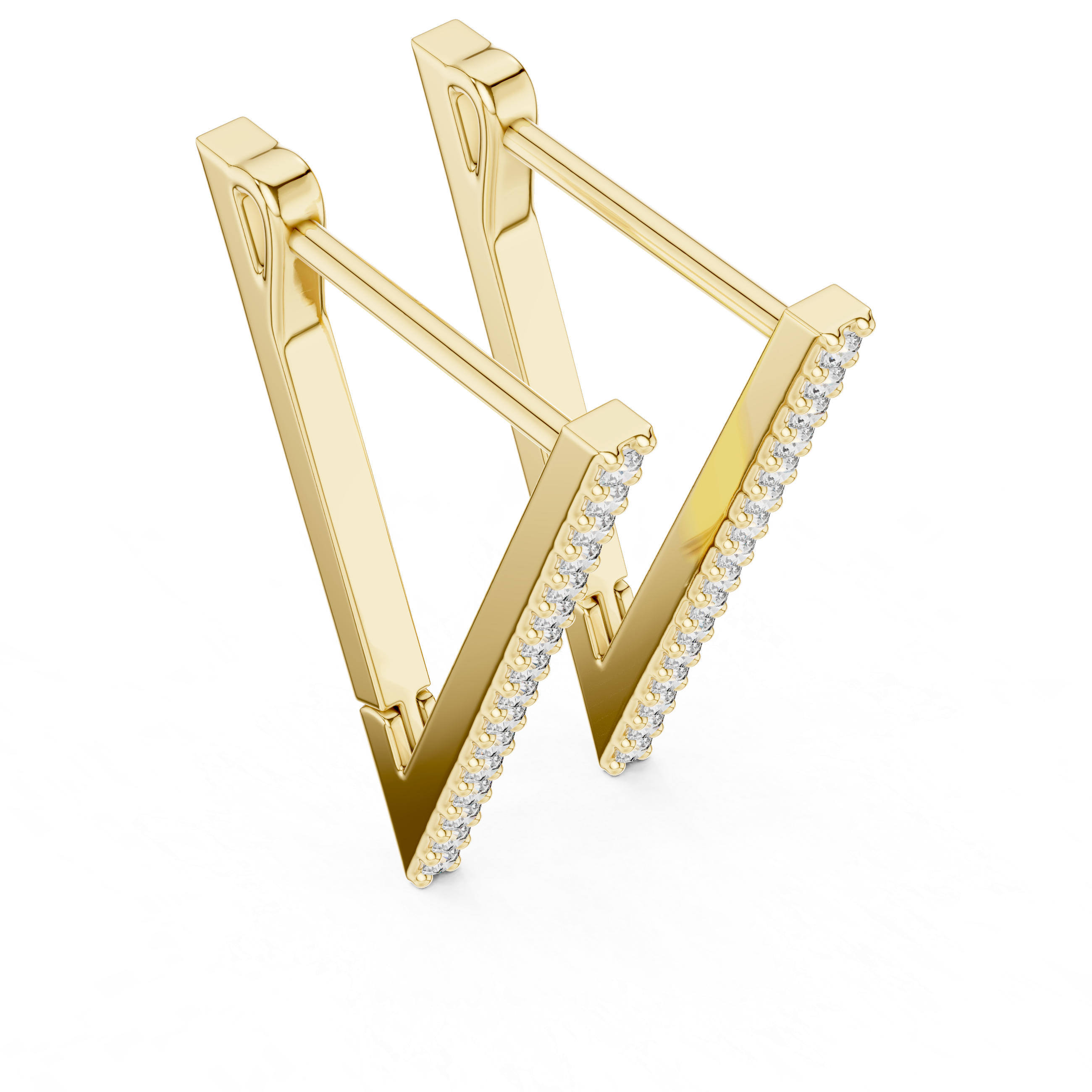 Minimalist Diamond Bar Earrings in Gold