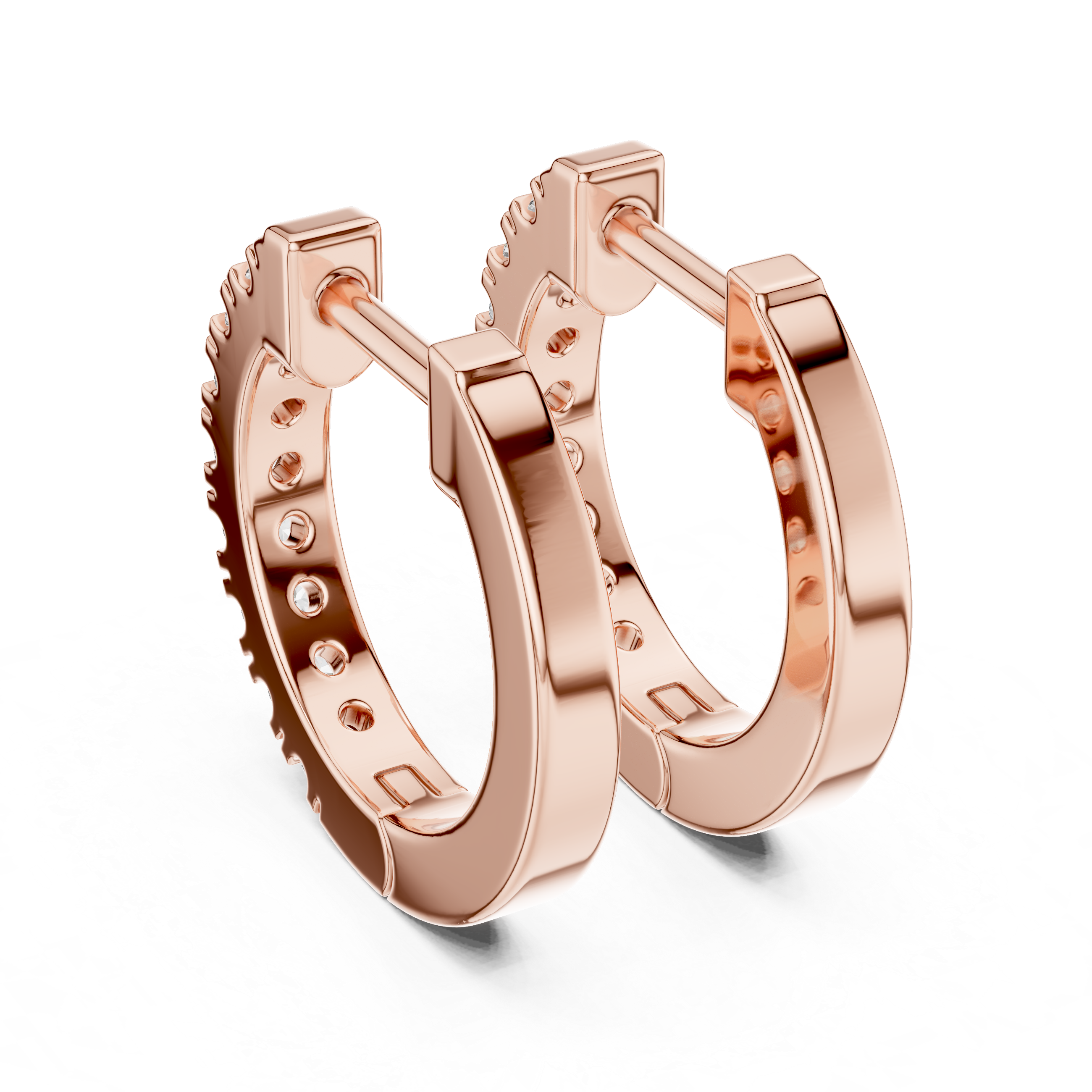 Classic U-Cut Diamond Hoop Earrings
