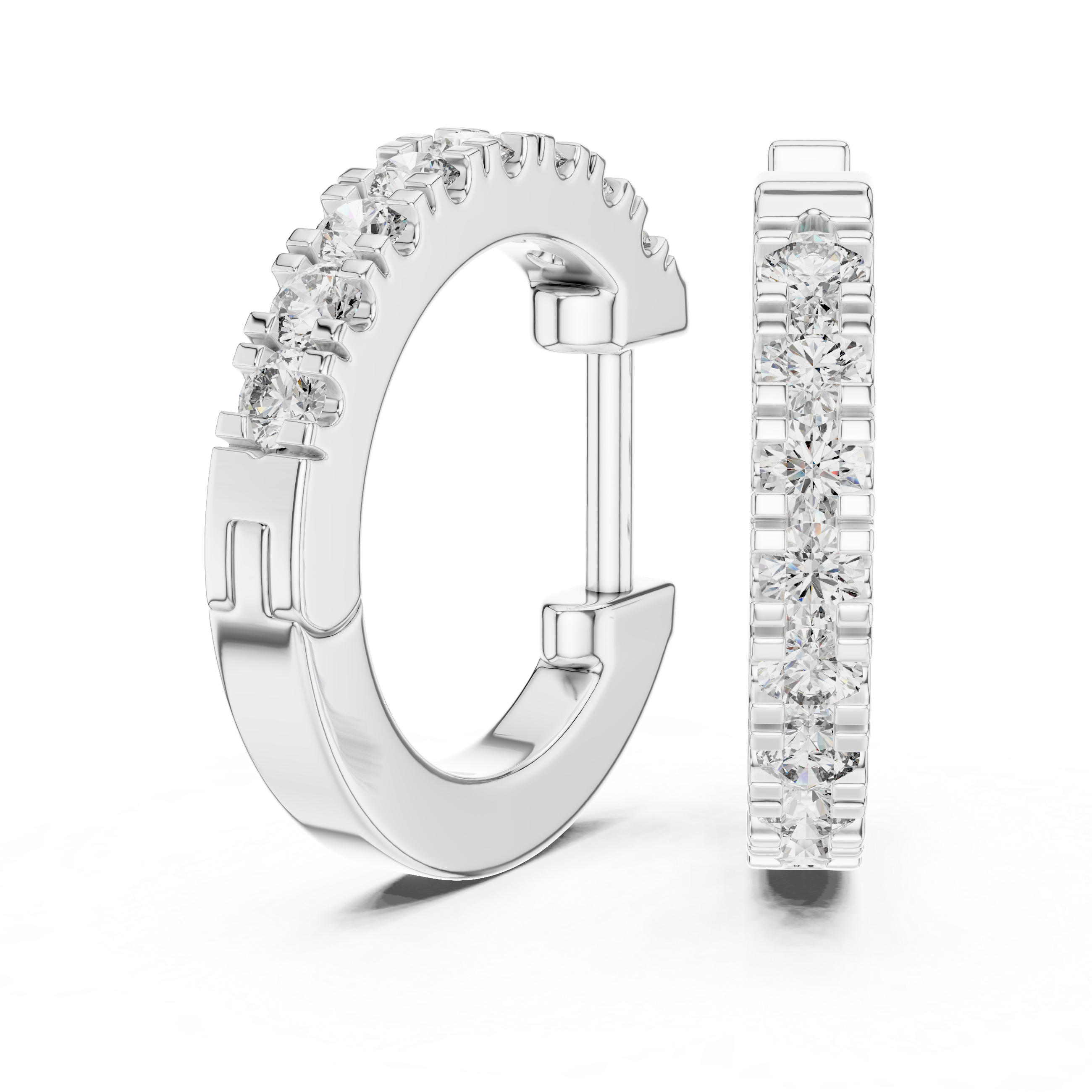 Classic U-Cut Diamond Hoop Earrings